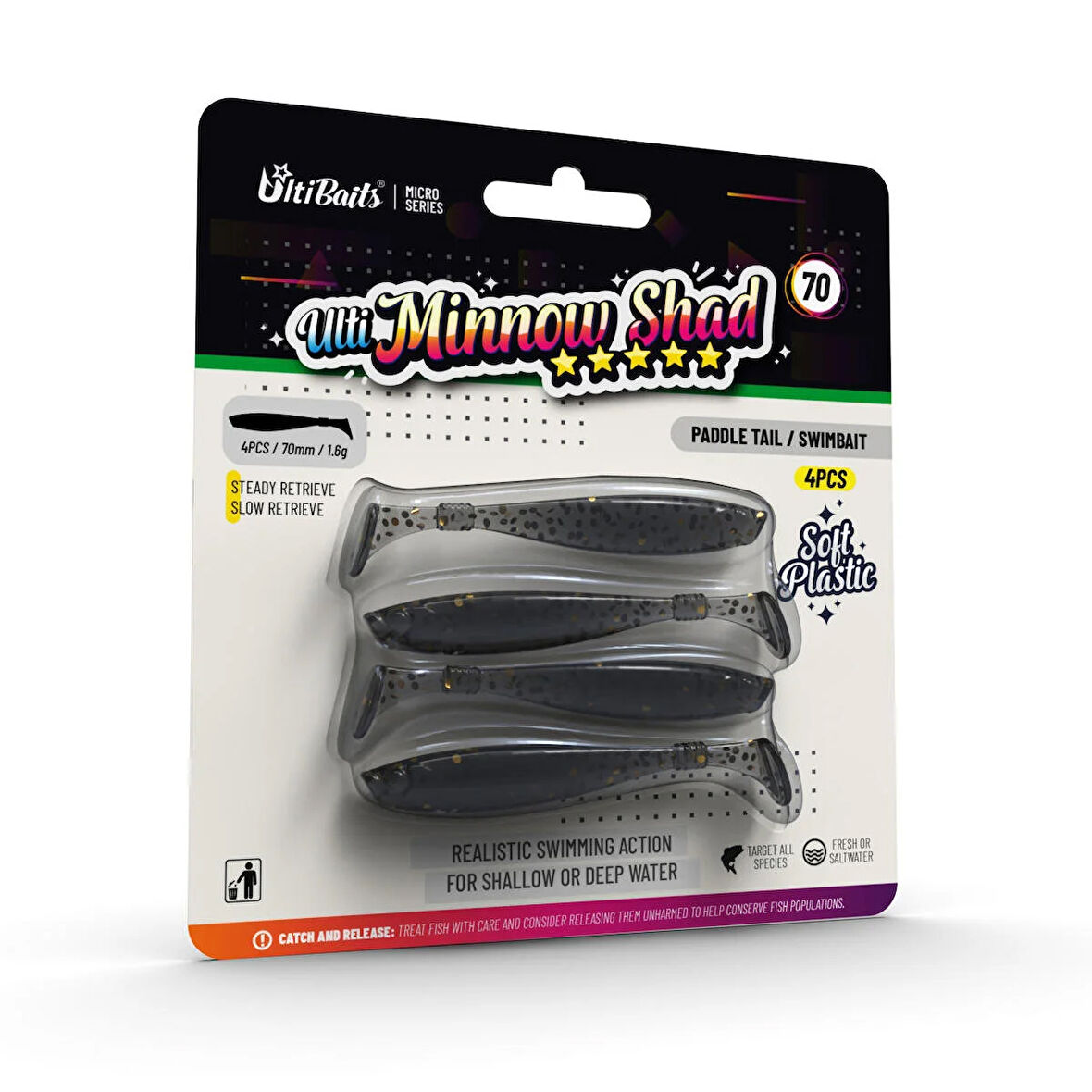 Ulti Baits Minnow Shad Silikon Yem 70MM 1,6gr 4 Adet