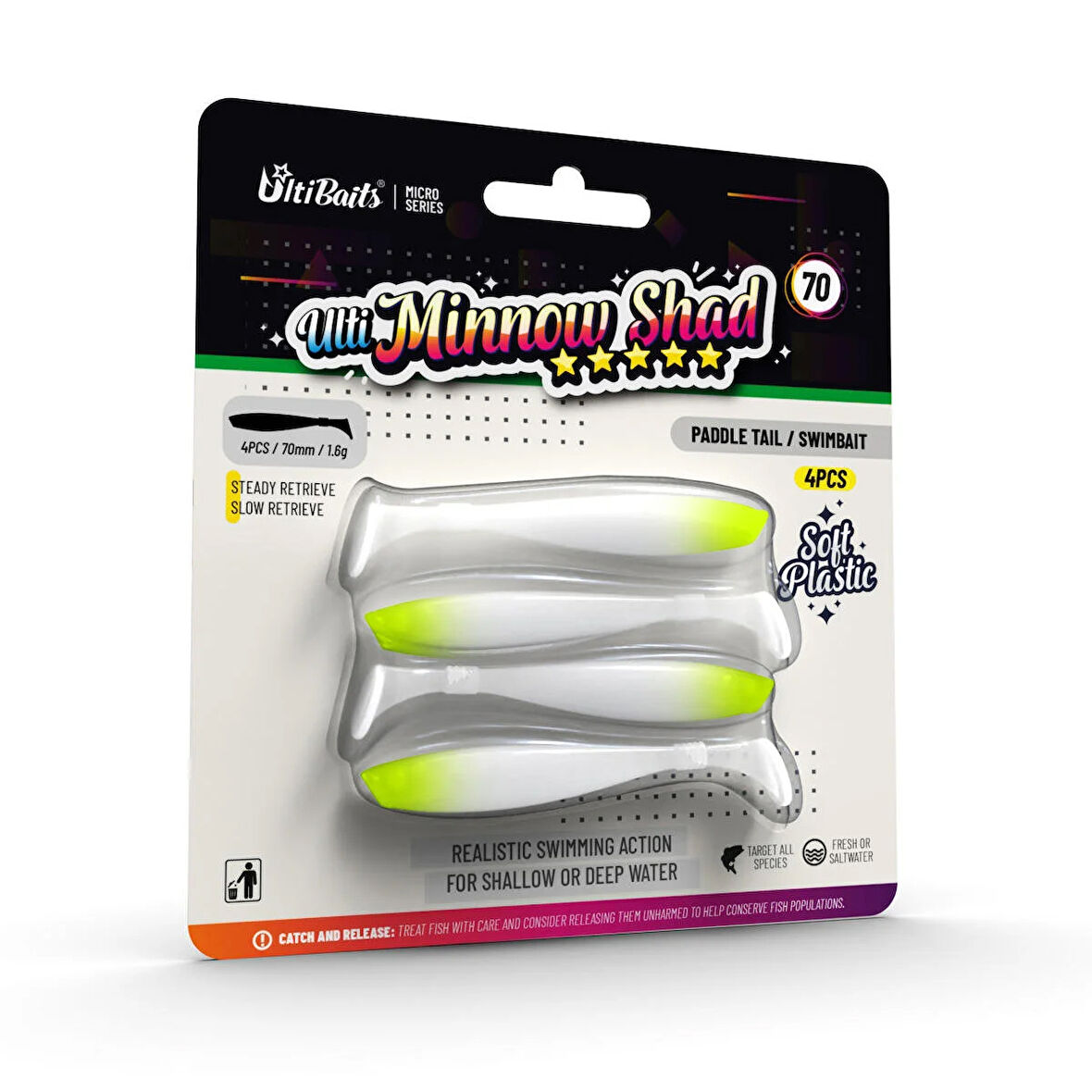 Ulti Baits Minnow Shad Silikon Yem 70MM 1,6gr 4 Adet