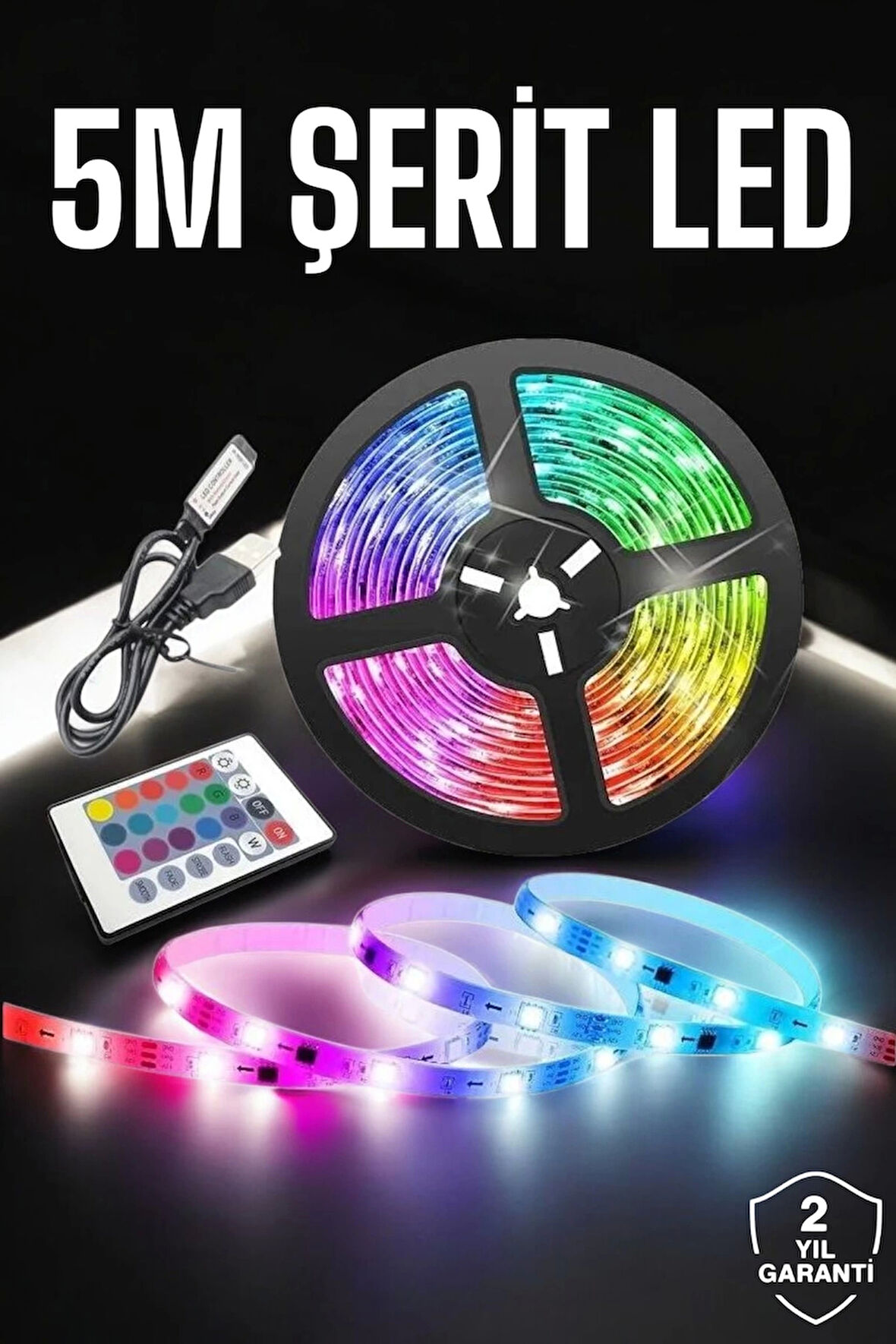 Led Işık 5 Metre Şerit Led RGB Işıklı