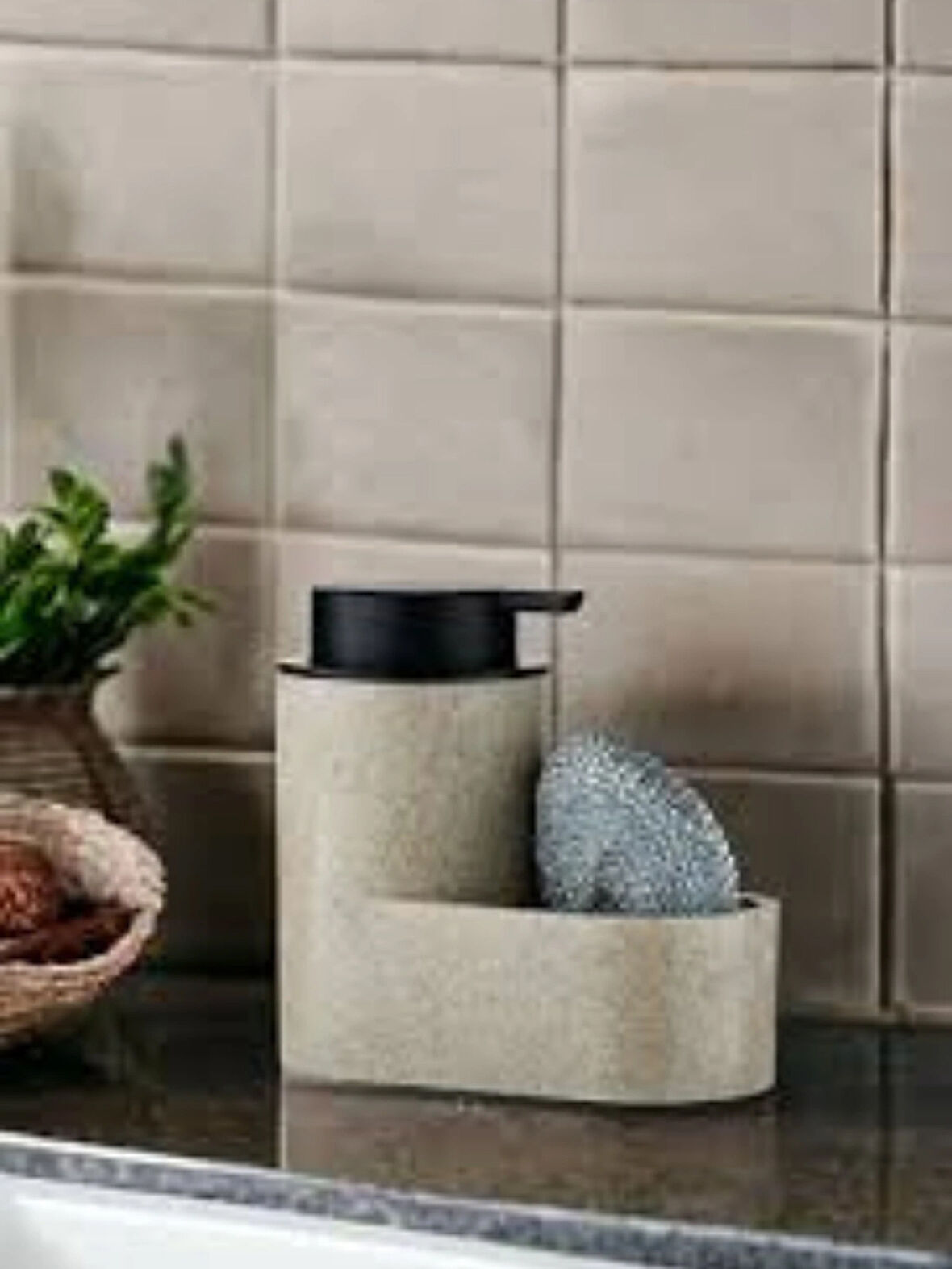 Polyresin Süngerli Tezgah Üstü Sıvı Sabunluk – Mutfak & Banyo Deterjanlık