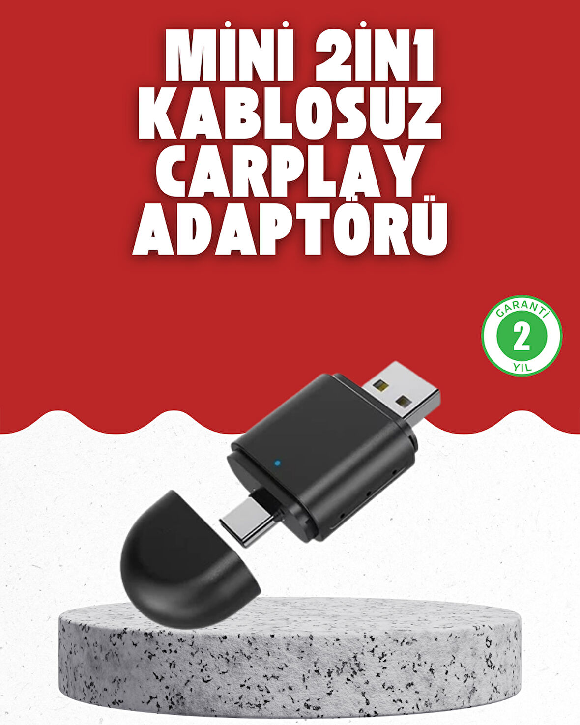 Kablosuz CarPlay Dönüştürücü - Akıllı Tak & Çalıştır Araç Adaptörü