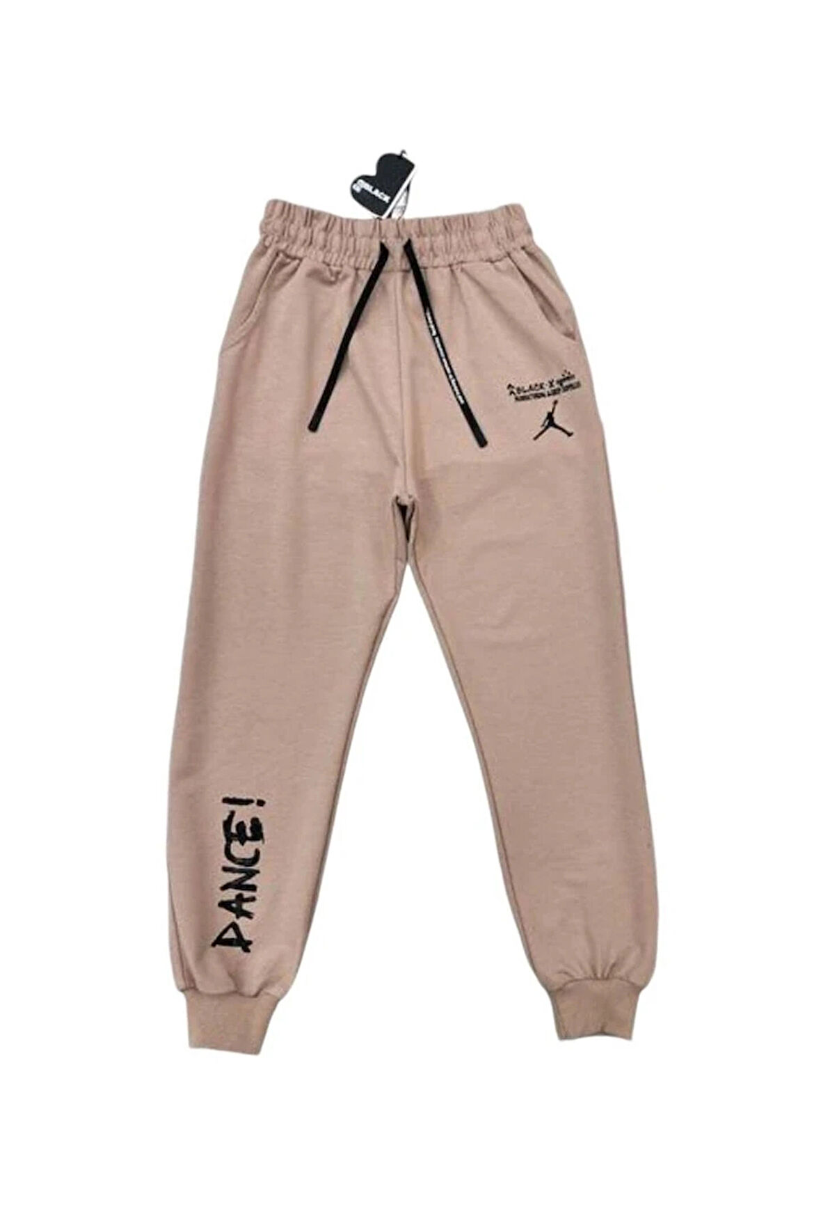 Black Jordan 2İp Erkek Çocuk Tek Alt Eşofman Bej 7-16 Yaş 1207-B