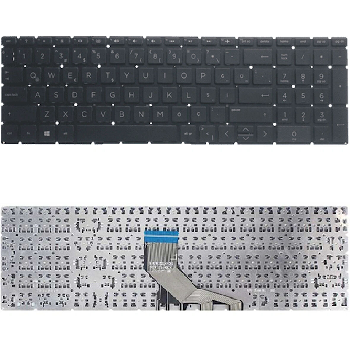 Hp 15-DA0088NT, 15-DA0089NT, 15-DA0091NT Uyumlu Klavye Tuş Takımı Q Siyah Renk Türkçe Keyboard