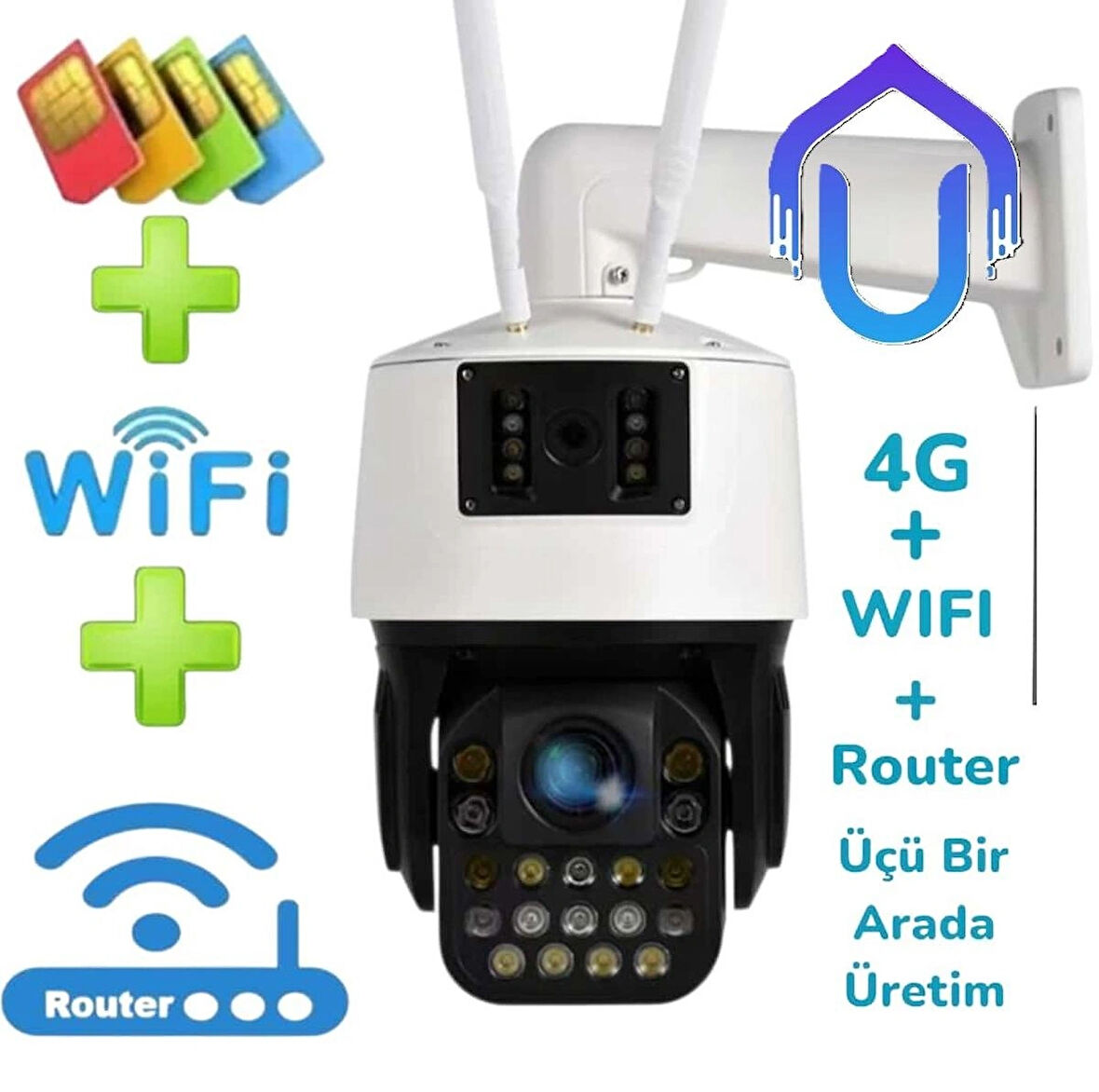 4G+WİFİ Modemli Kamera 3ü Bir Arada Üretim 36X Optik Zoom