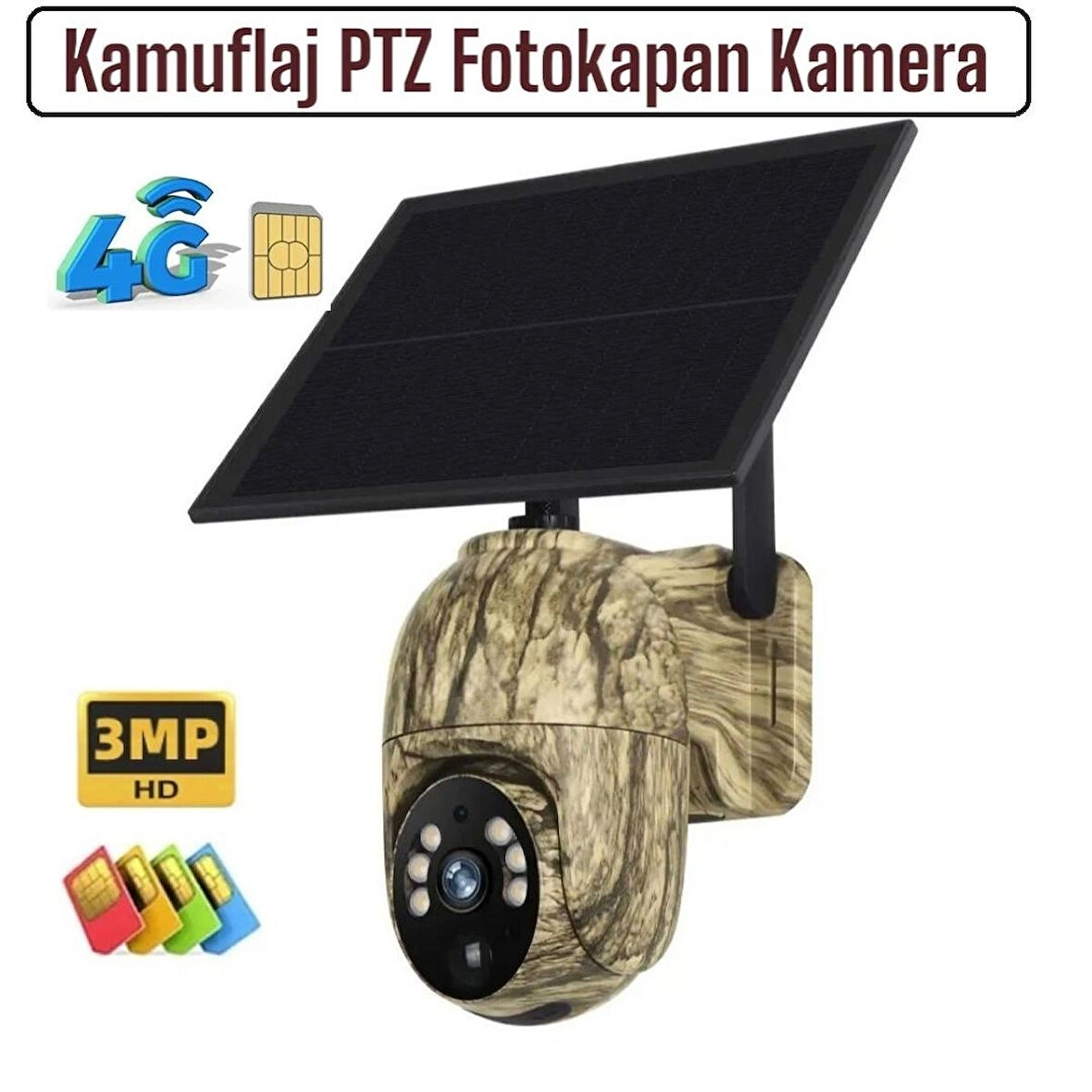 Full HD 4G Solar Sim Kartlı Mini Kamuflaj Kamera