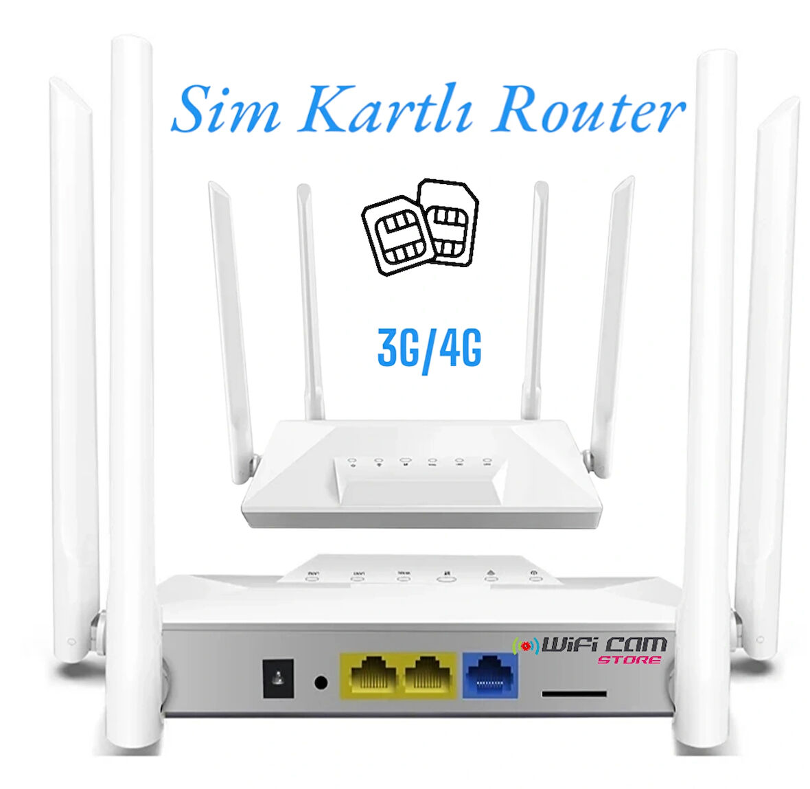 SIM Kart Destekli 4 Antenli Güçlü Wi-Fi Router – 3G/4G Desteği ile Her Yerde İnternet!