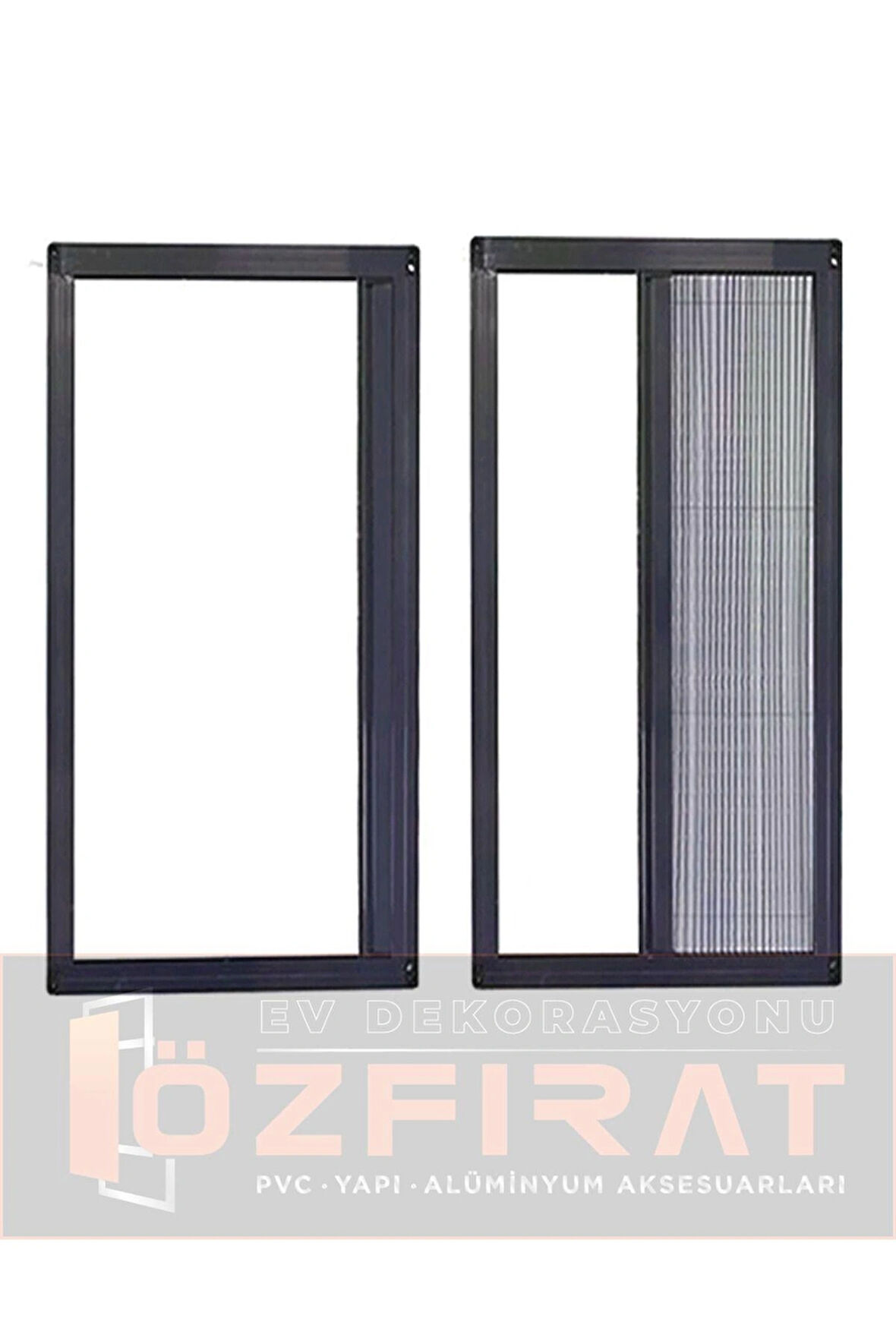 Akordeon Pileli Pilise Kapı Sineklik, Antrasit, 90x210 Cm. İstenilen Ölçüde