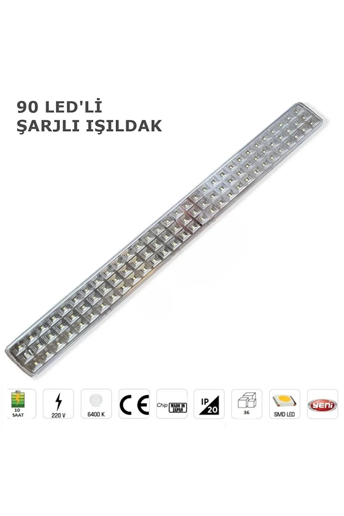 Şarj Edilebilir 90 Ledli Şarjlı Işıldak Cata Tuna 9w Şarjlı Led Işıldak Acil Durum Lambası