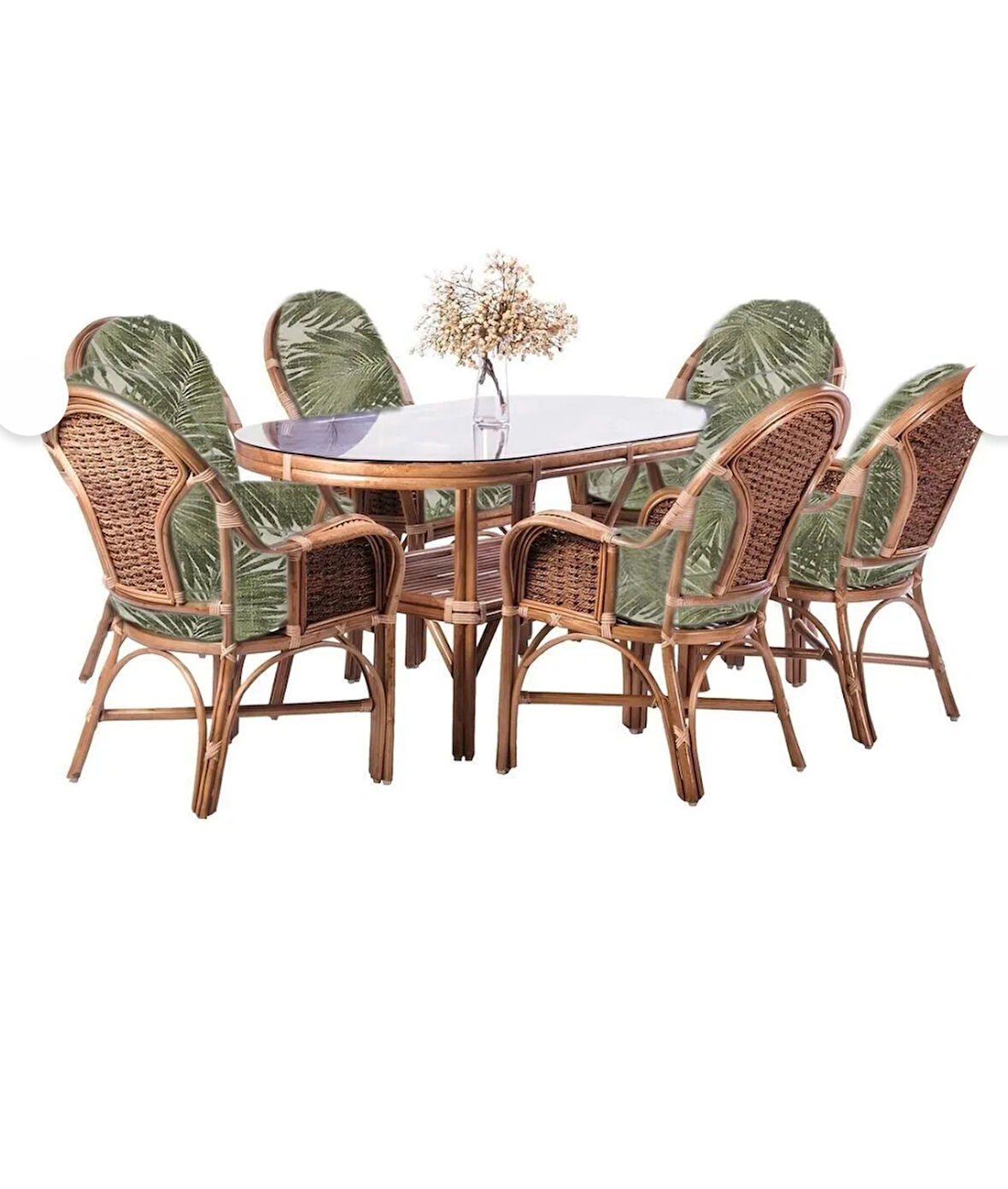 UĞURLU BAMBU MOBİLYA Kobra Romano 6 lı Masa Takımı