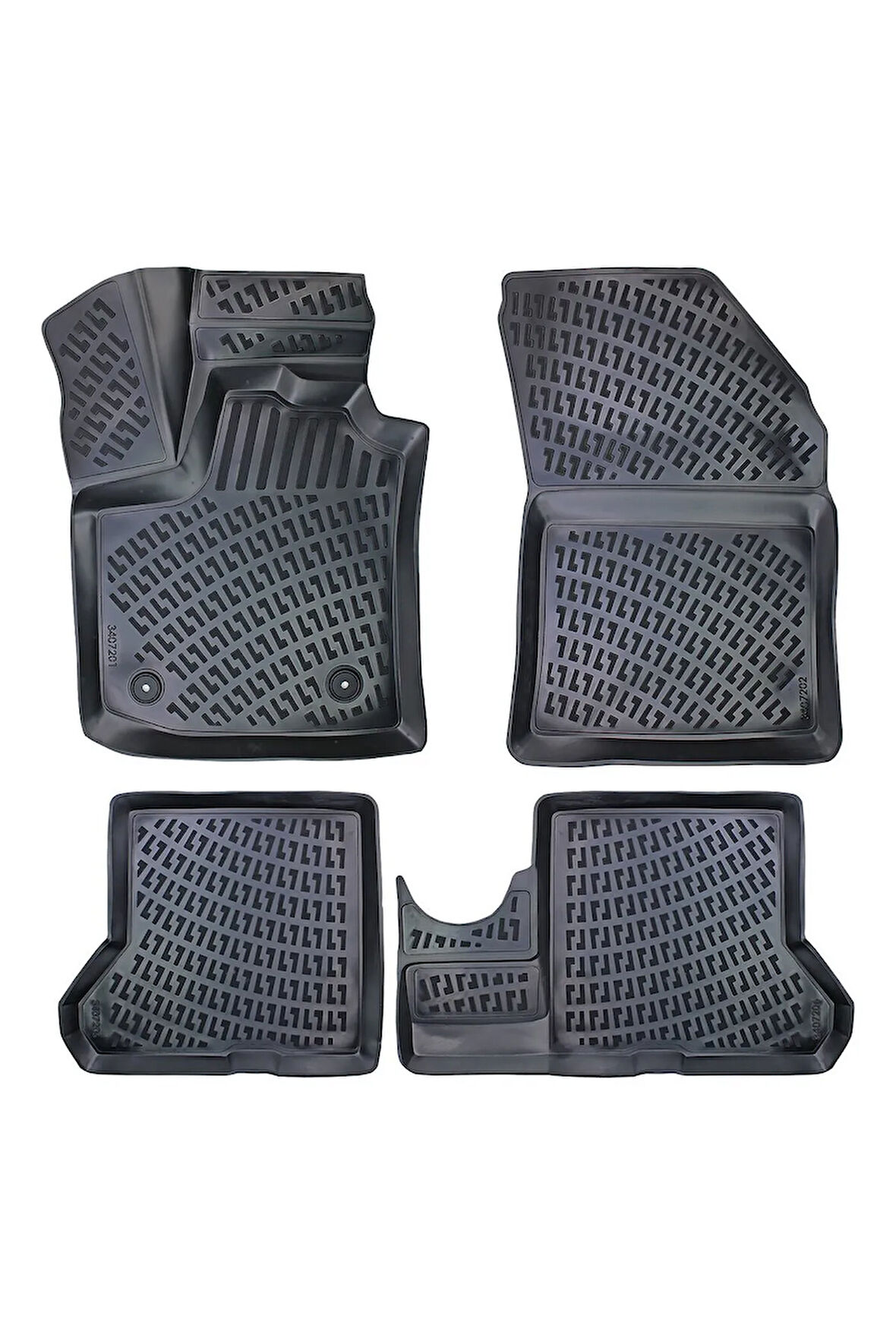 Dacia Dokker PANELVAN (2 Parça) 2019 Araca Özel Tasarım 3D Havuzlu Paspas