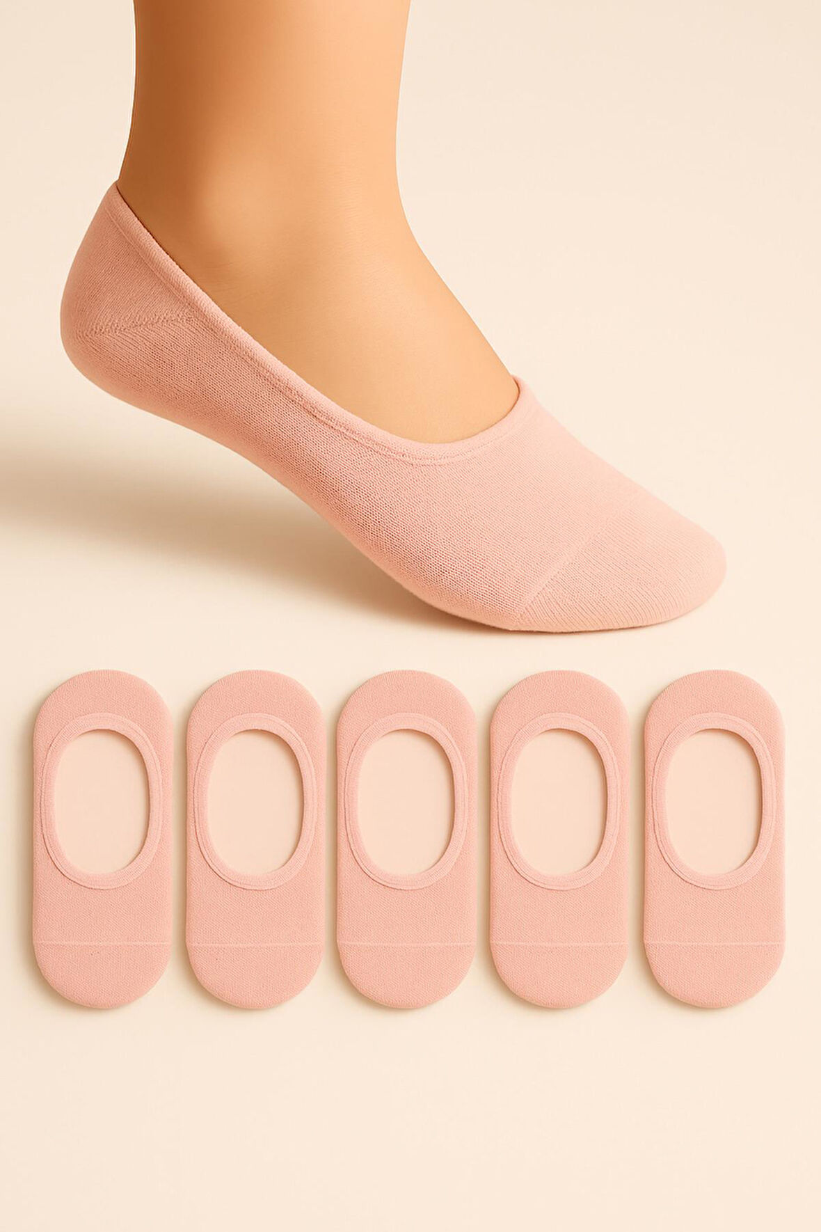 5 Çift Burun Dikişsiz Silikonlu Premium Çocuk Babet Çorap