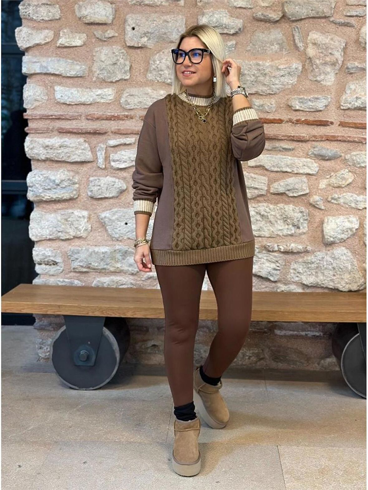 Kahverengi Tayt Pantolon