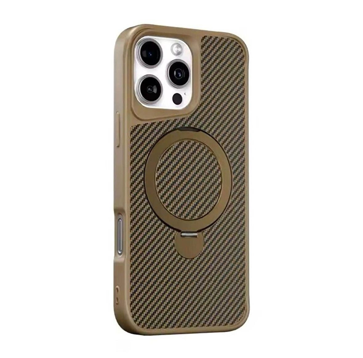 Apple iPhone 14 Pro Uyumlu Standlı Karbon Fiber Kılıf