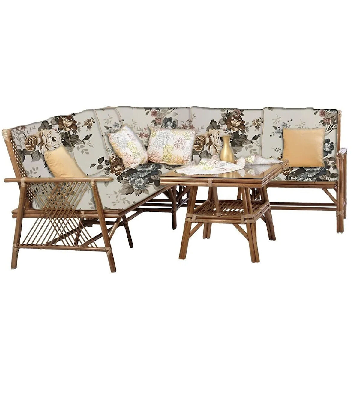 Uğurlu Bambu Modern Köşe Koltuk Takımı