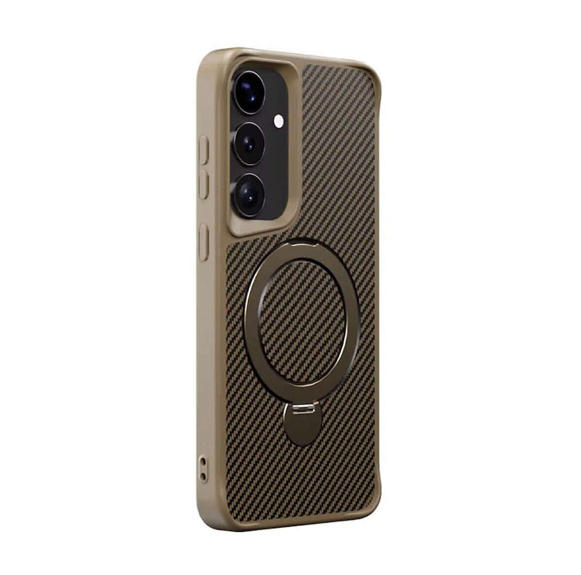 Samsung Galaxy S24 Ultra Uyumlu Standlı Karbon Fiber Kılıf