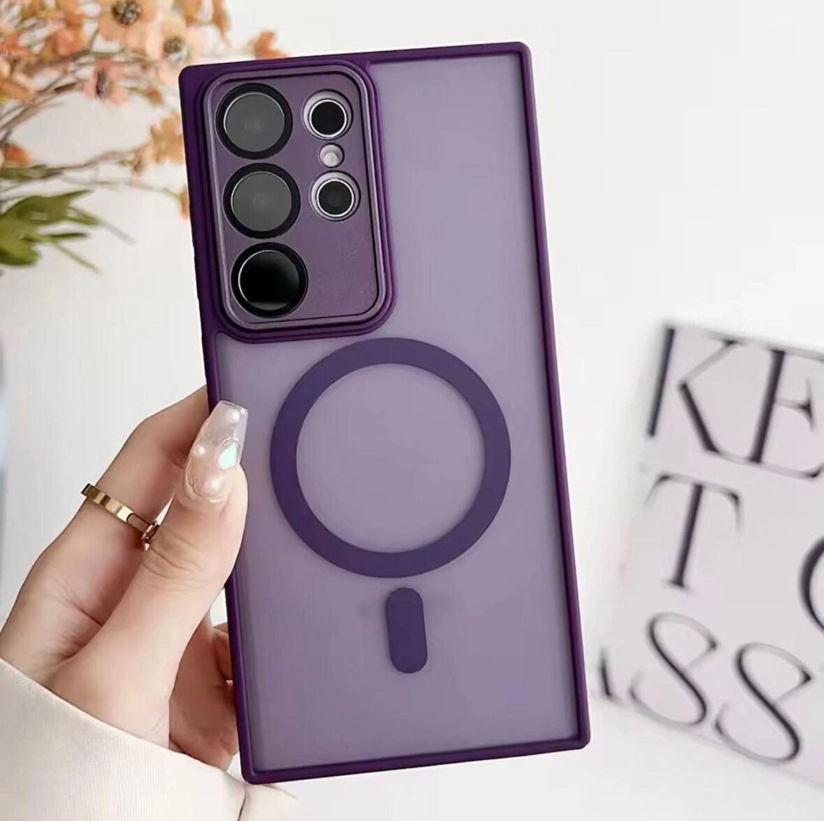 Samsung Galaxy A15 Uyumlu Magsafe Lens Korumalı Kılıf
