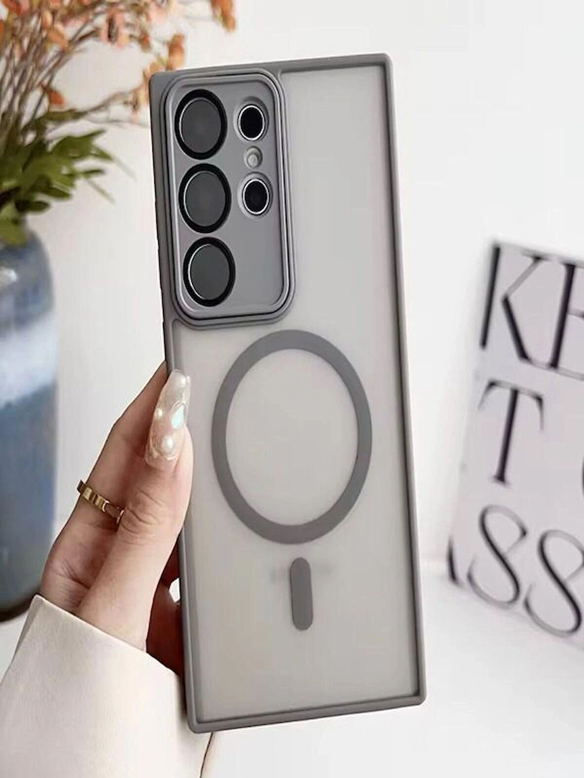 Samsung Galaxy S23 Ultra Uyumlu Magsafe Lens Korumalı Kılıf