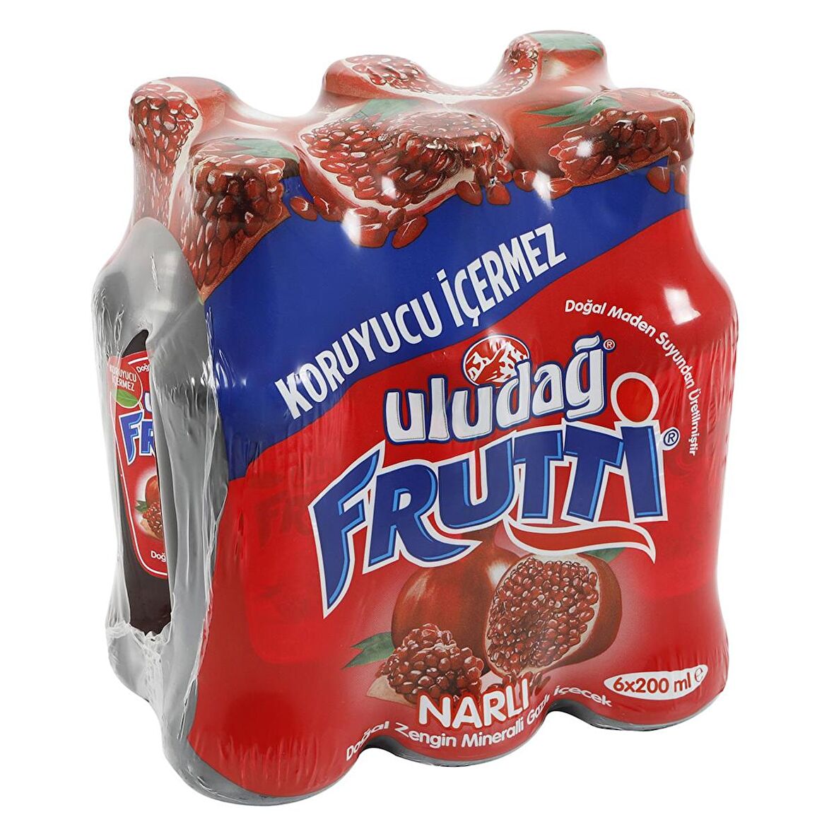 Uludağ Frutti Nar Aromalı Maden Suyu 200 Ml X 6 Adet