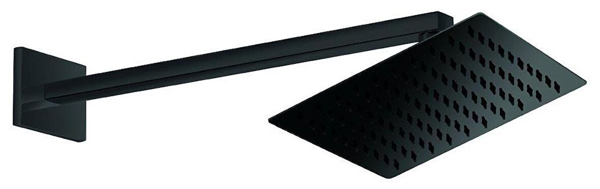 GPD Ankastre Duş Başlığı Kare Slim Metal 20x20 cm Siyah ADS27-S