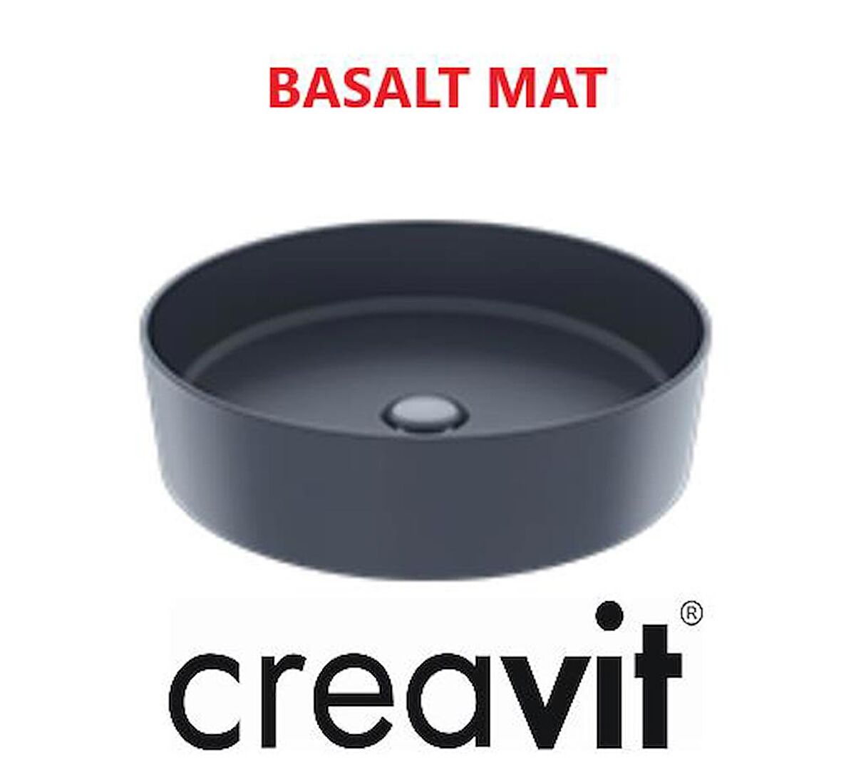 Creavit Loop 45 Cm Set Üstü Çanak Lavabo Basalt Mat LP145