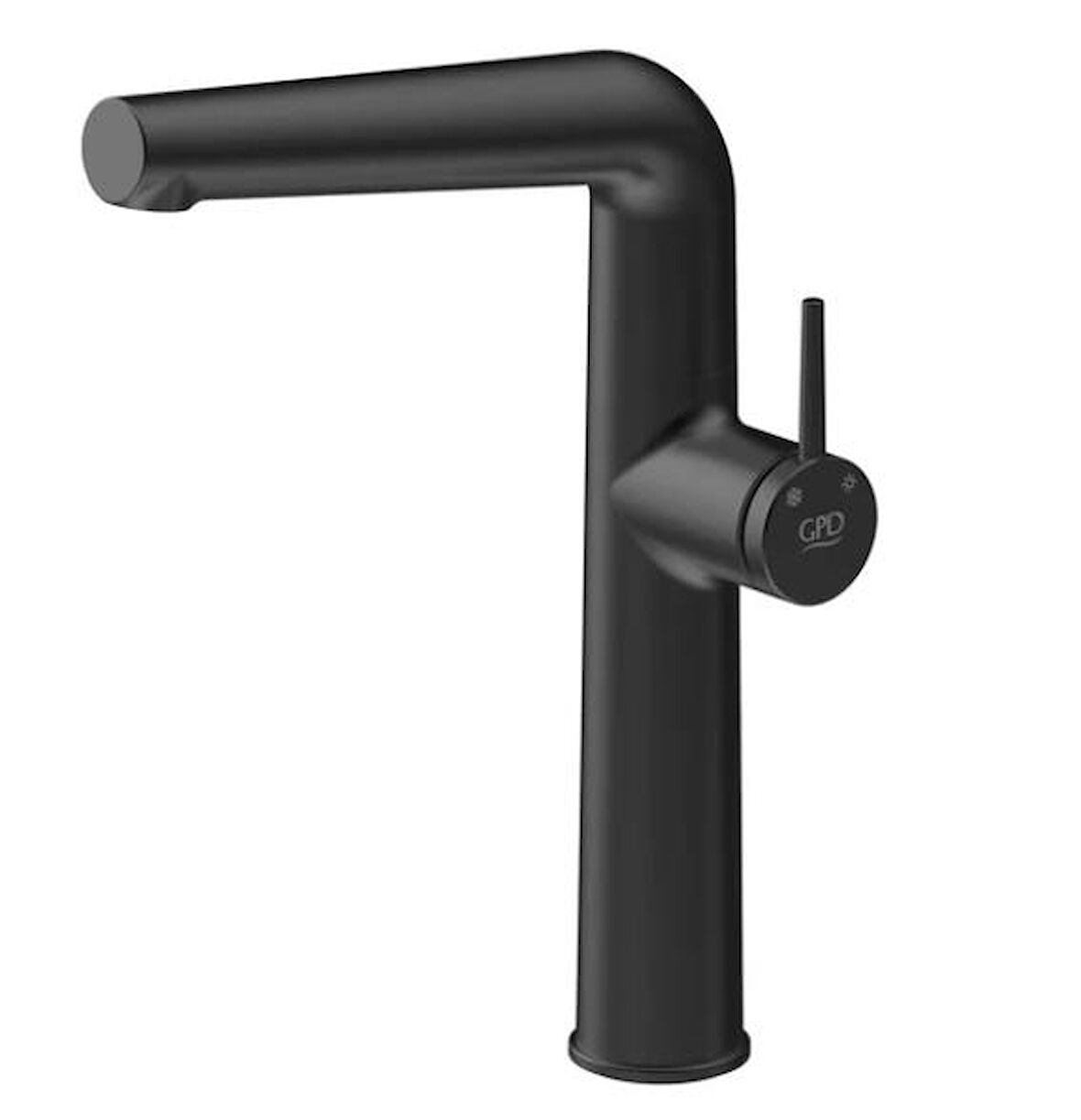 Gpd Aduro Set Üstü Yüksek Lavabo Bataryası Mat Siyah MLE195-S
