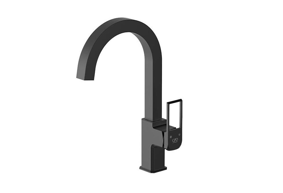 GPD Quadro Tek Gövde Lavabo Bataryası Siyah MTL190-S