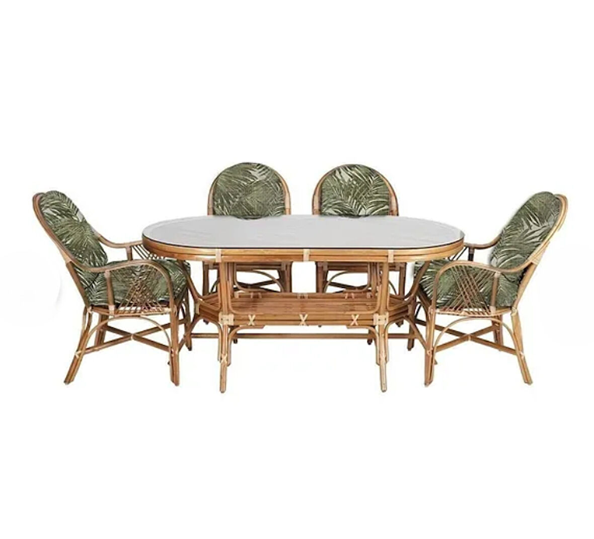 UĞURLU BAMBU MOBİLYA Romano 4 lü Masa Takımı