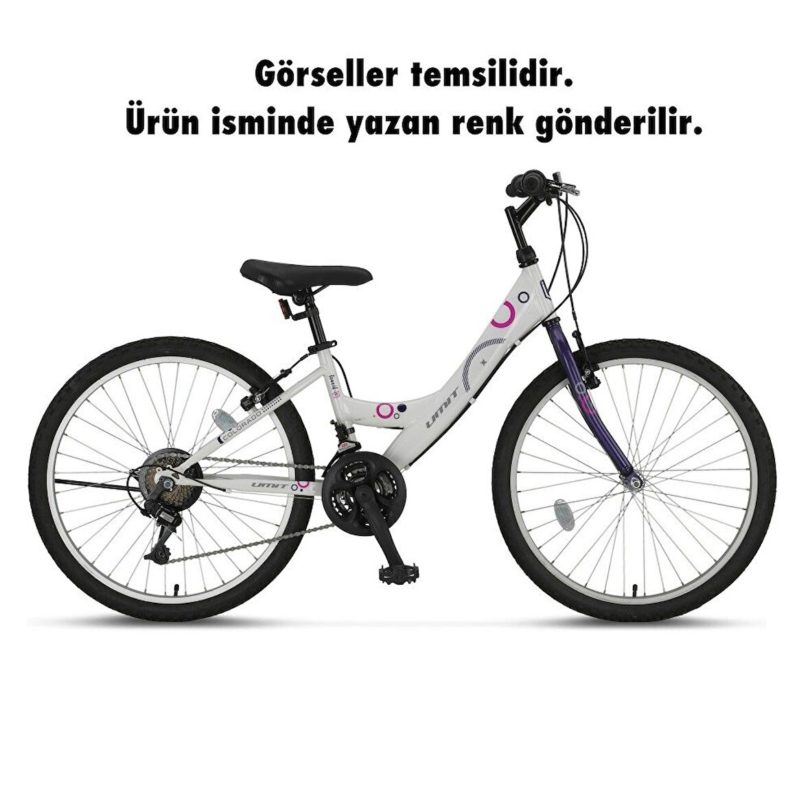 Ümit 2400 Colorado Kadın Dağ Bisikleti 357H V 24 Jant 21 Vites Nardo Mor