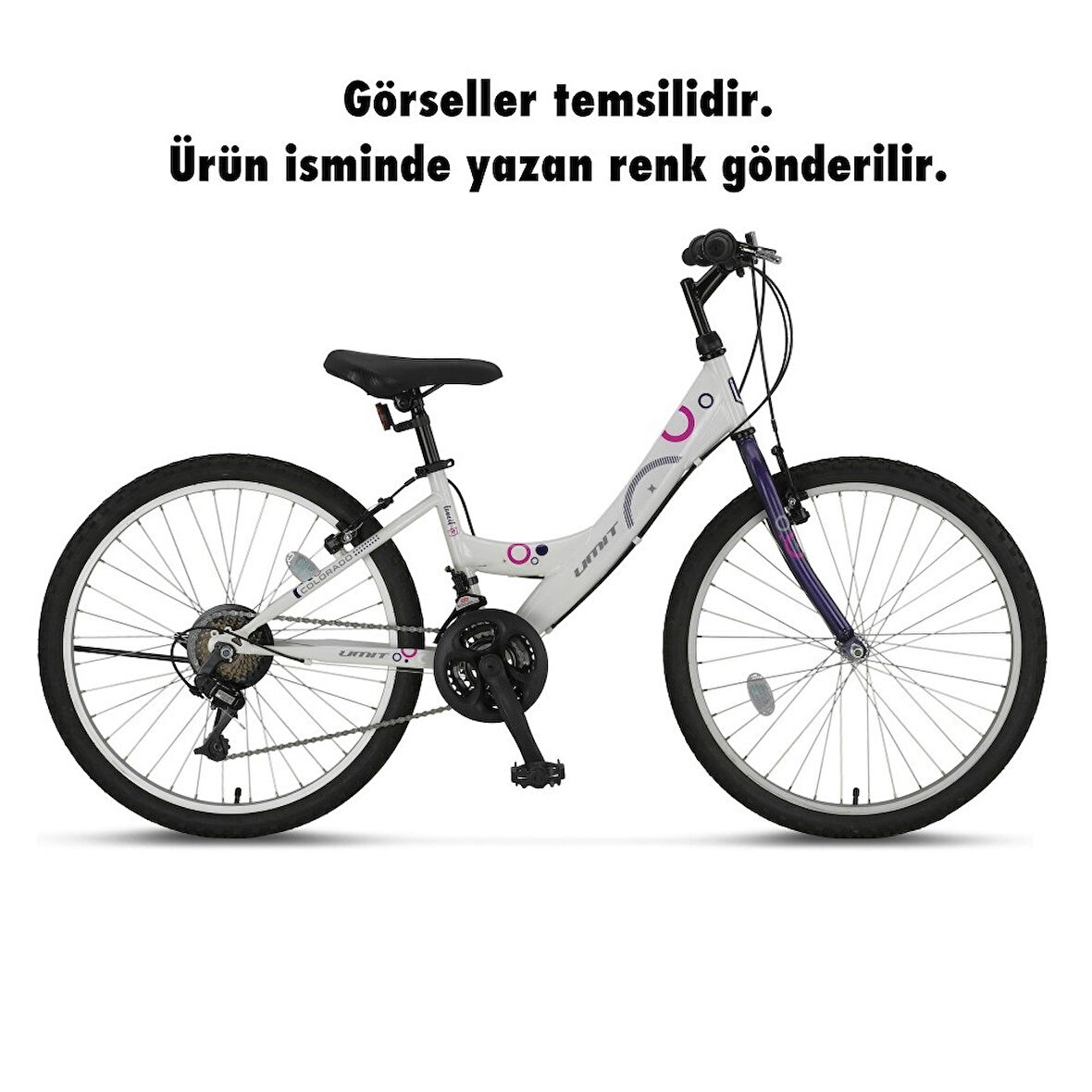 Ümit 2400 Colorado Kadın Dağ Bisikleti 357H V 24 Jant 21 Vites Turkuaz-Pembe