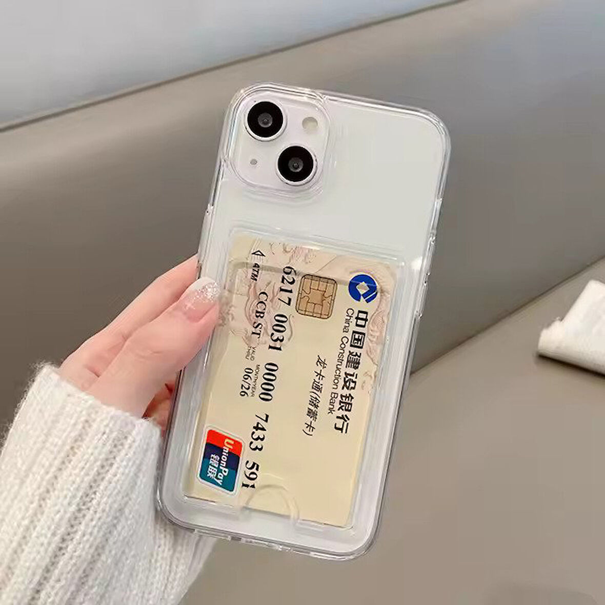 Samsung A06 Şeffaf Kartlıklı Silikon Kılıf