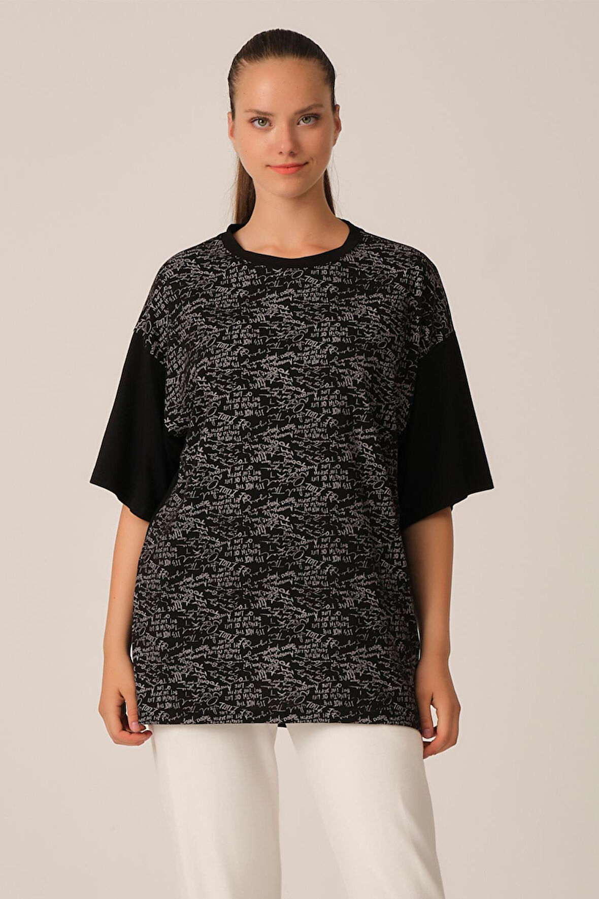 ALEXANDERGARDI BASKILI OVERSİZE T-SHİRT (UN-70417)