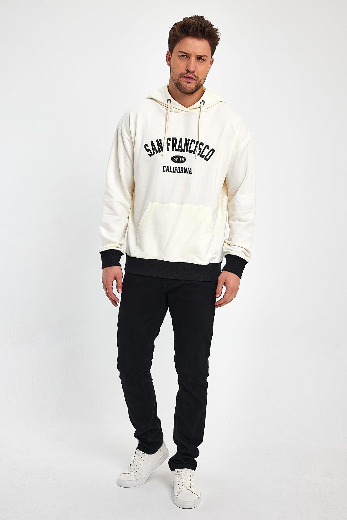 ALEXANDERGARDI KAPÜŞONLU BASKILI SWEATSHIRT (UN-757A06)