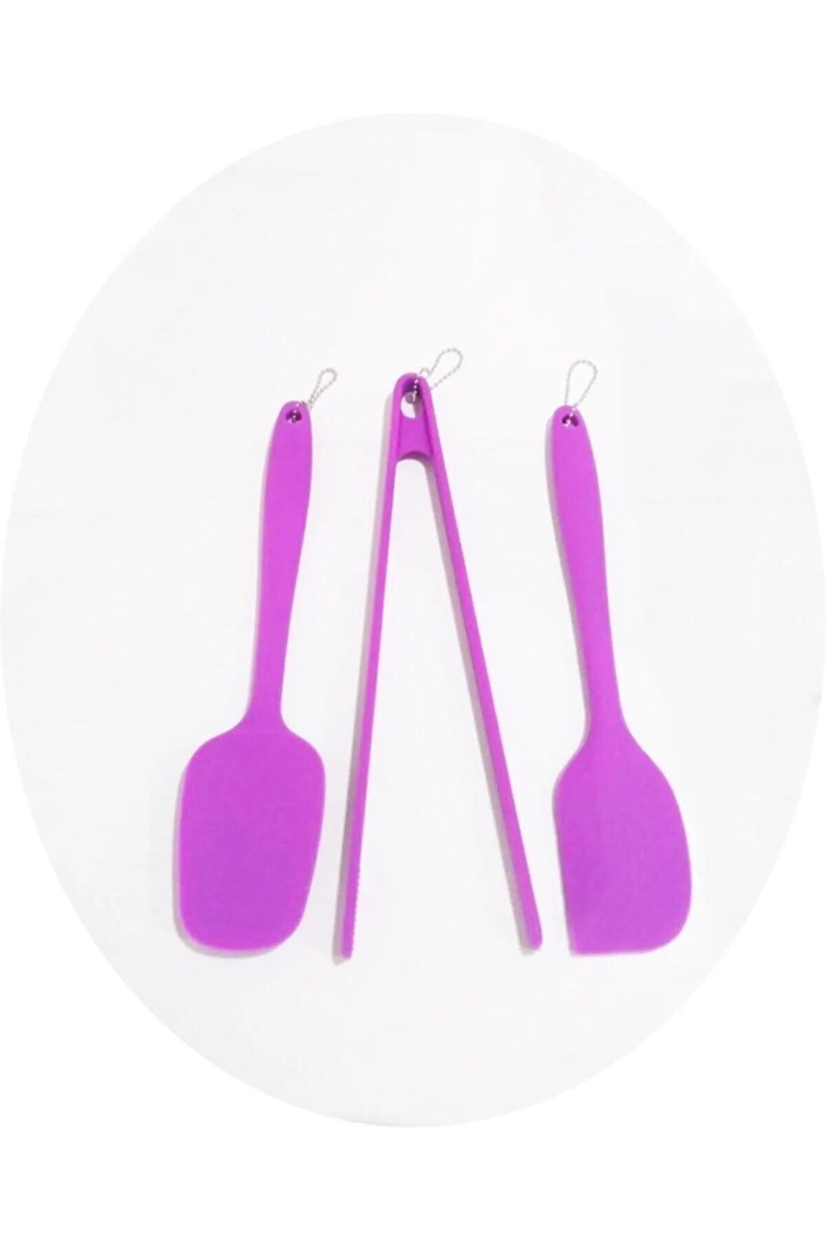 Silikon 3'lü Spatula-maşa Set