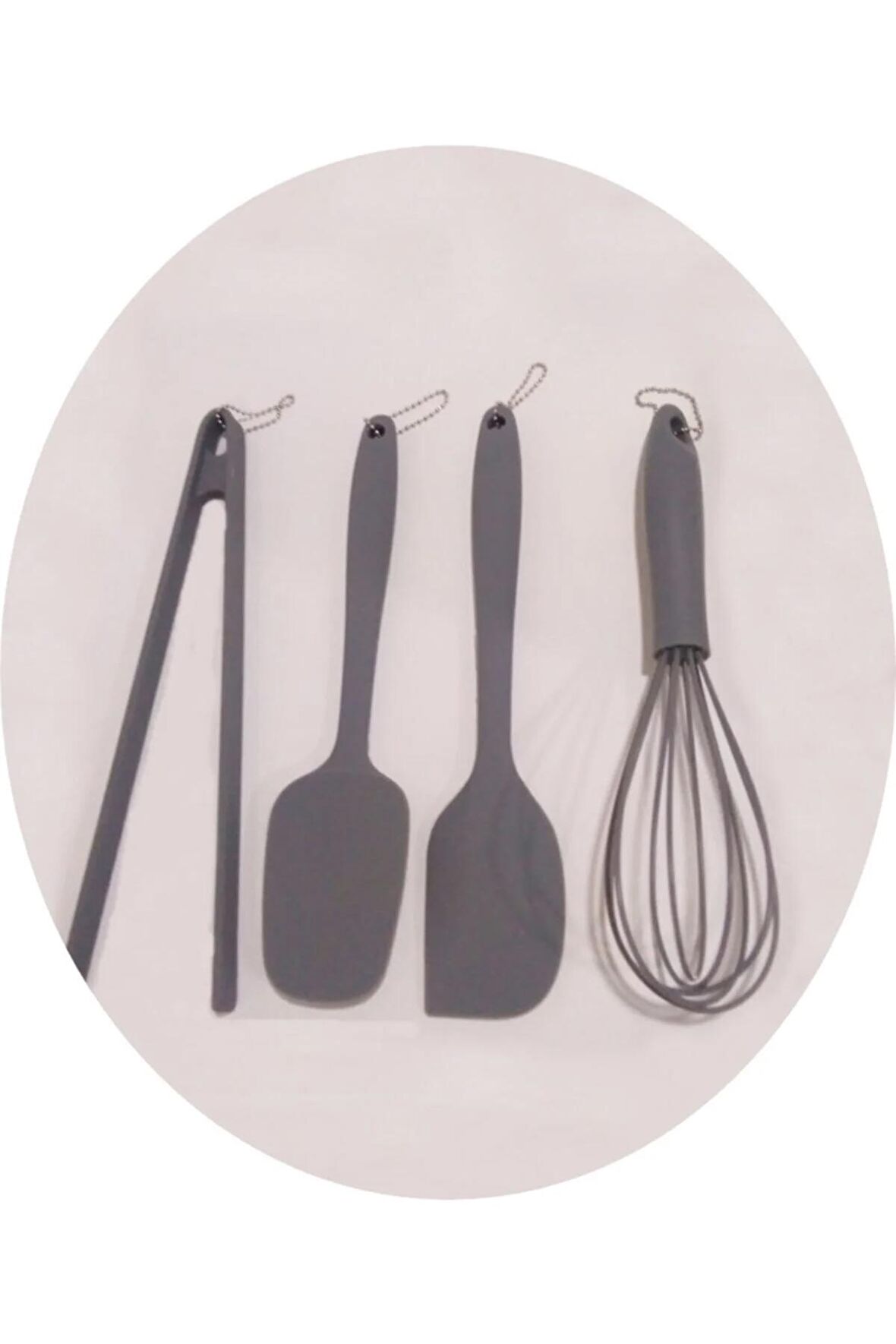 Silikon 4'lü Spatula-maşa-çırpıcı Set