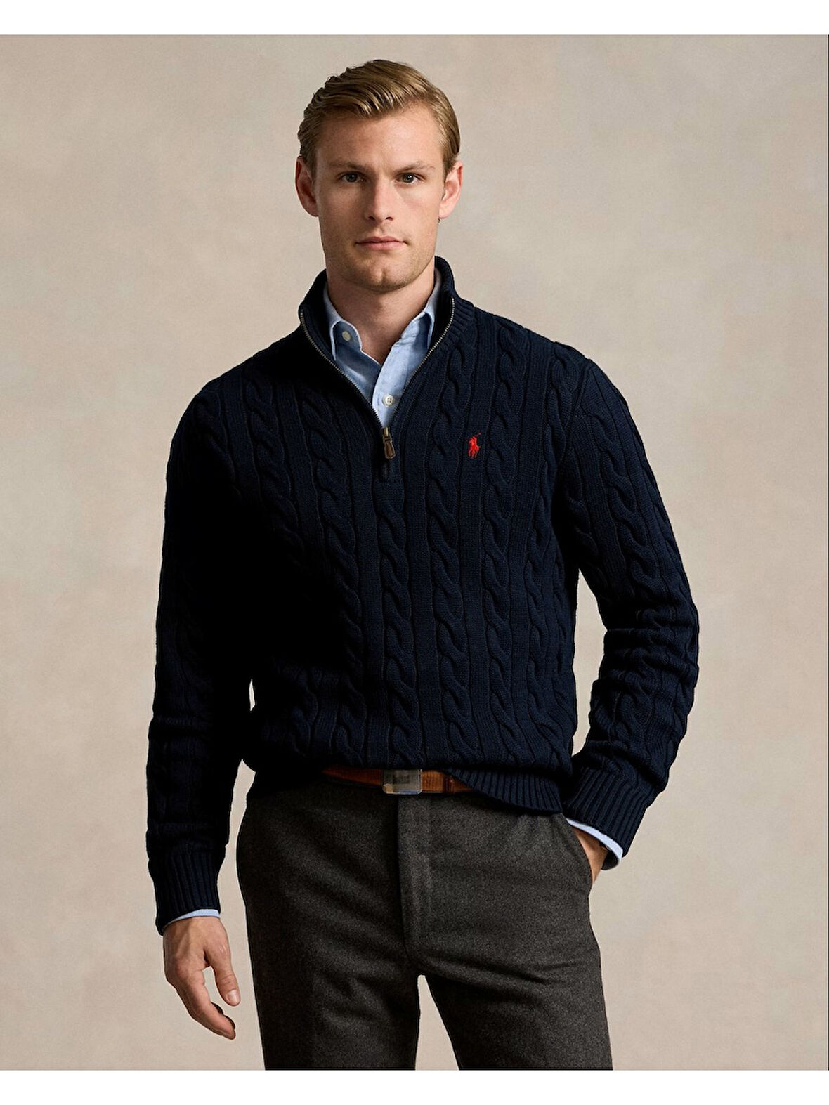 Polo Ralph Lauren Yarım Fermuar Triko Kazak