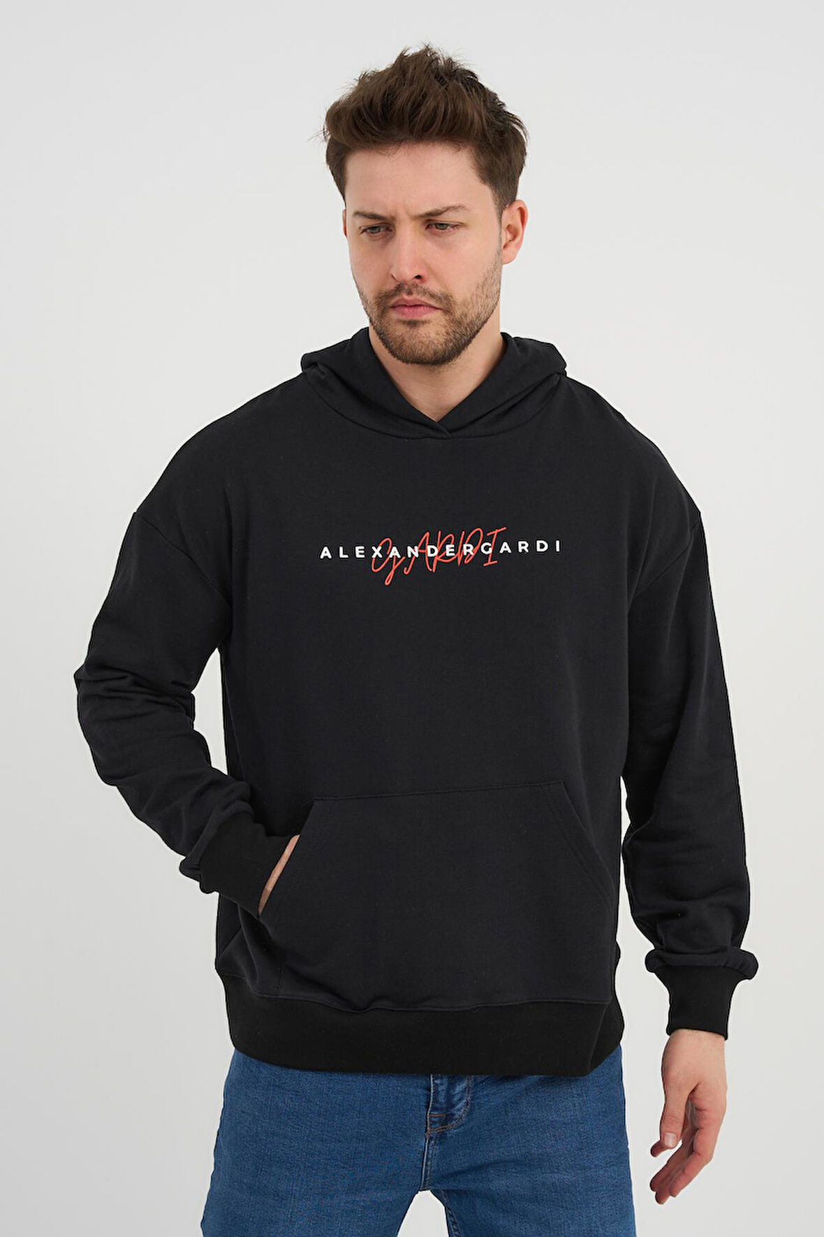 ALEXANDERGARDI Özel Unisex Baskılı Kapüşonlu Kanguru Cepli Sweatshirt (UNX-0017602)