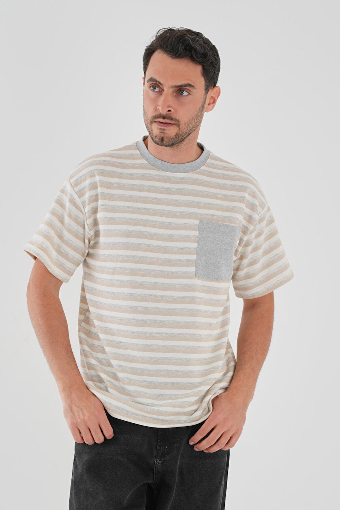 ALEXANDERGARDI Cep Detaylı Çizgili T-shirt