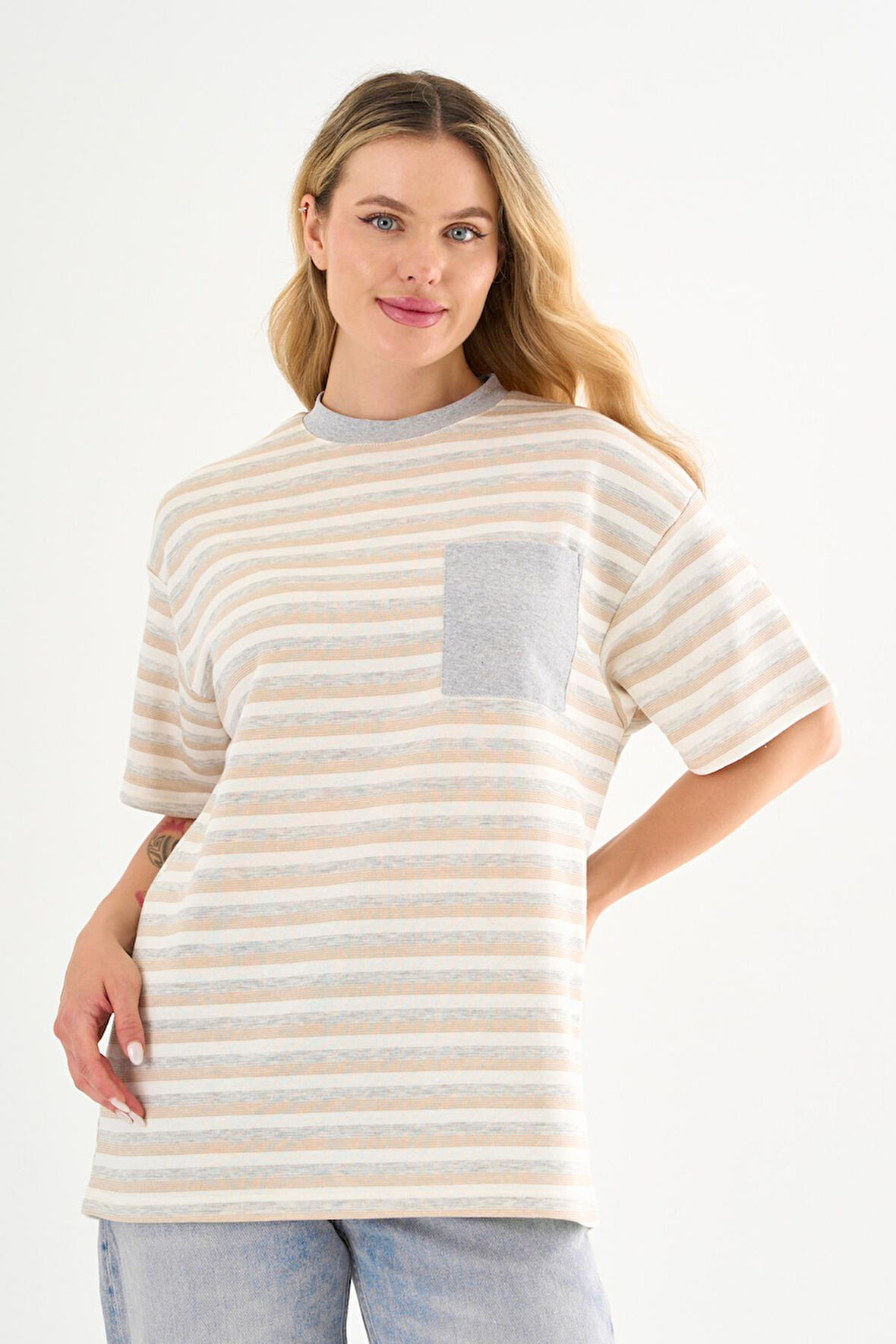 ALEXANDERGARDI Cep Detaylı Çizgili T-shirt