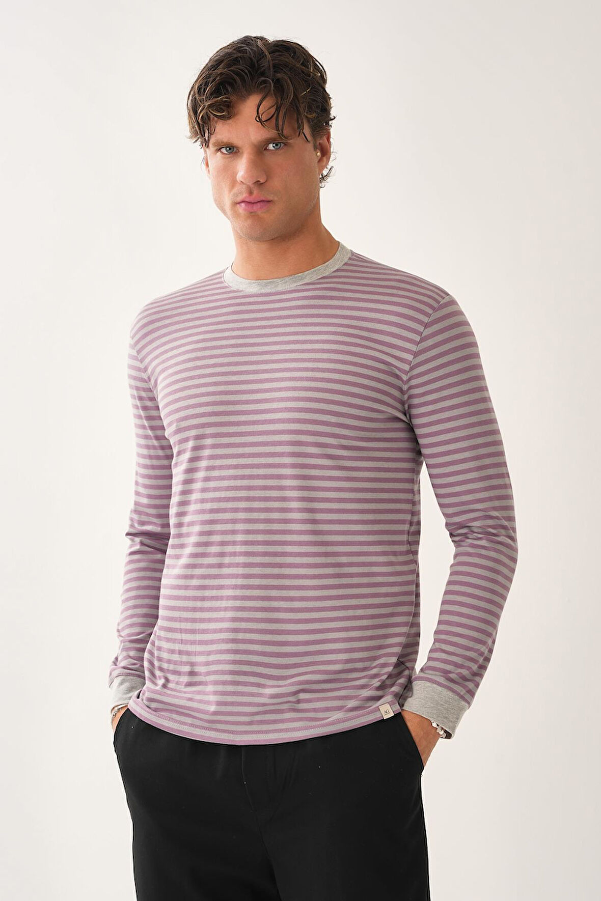 Çizgili Uzun Kollu T-Shirt