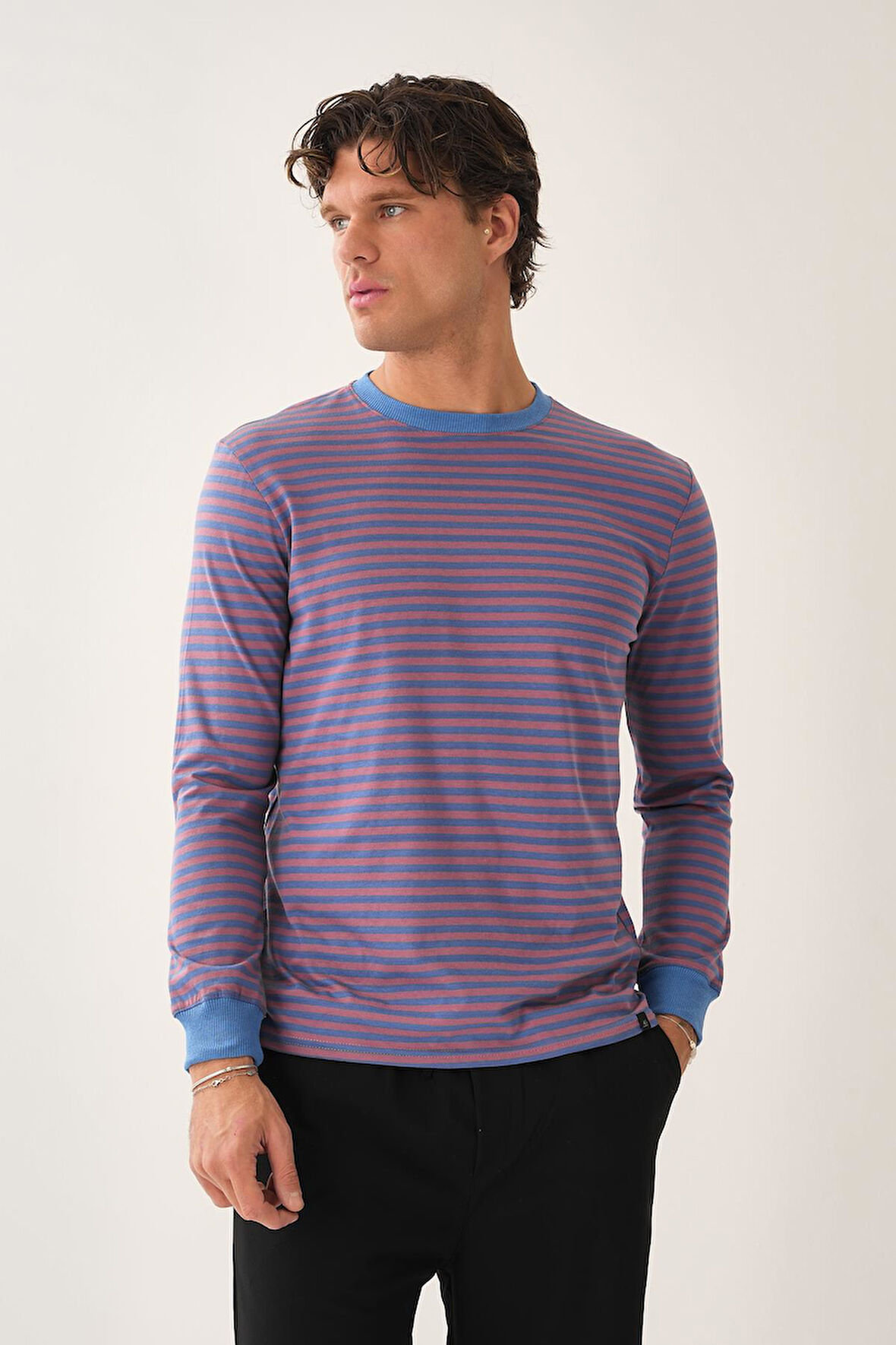 Çizgili Uzun Kollu T-Shirt