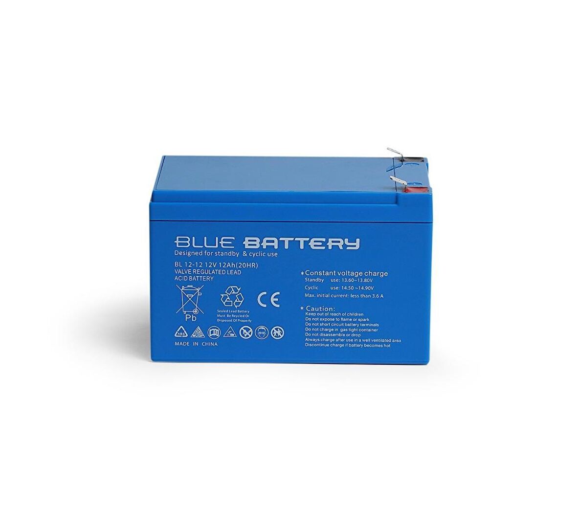 Blue Battery 12 Volt 12 Amper Bakımsız Kuru Akü , Ups Aküsü