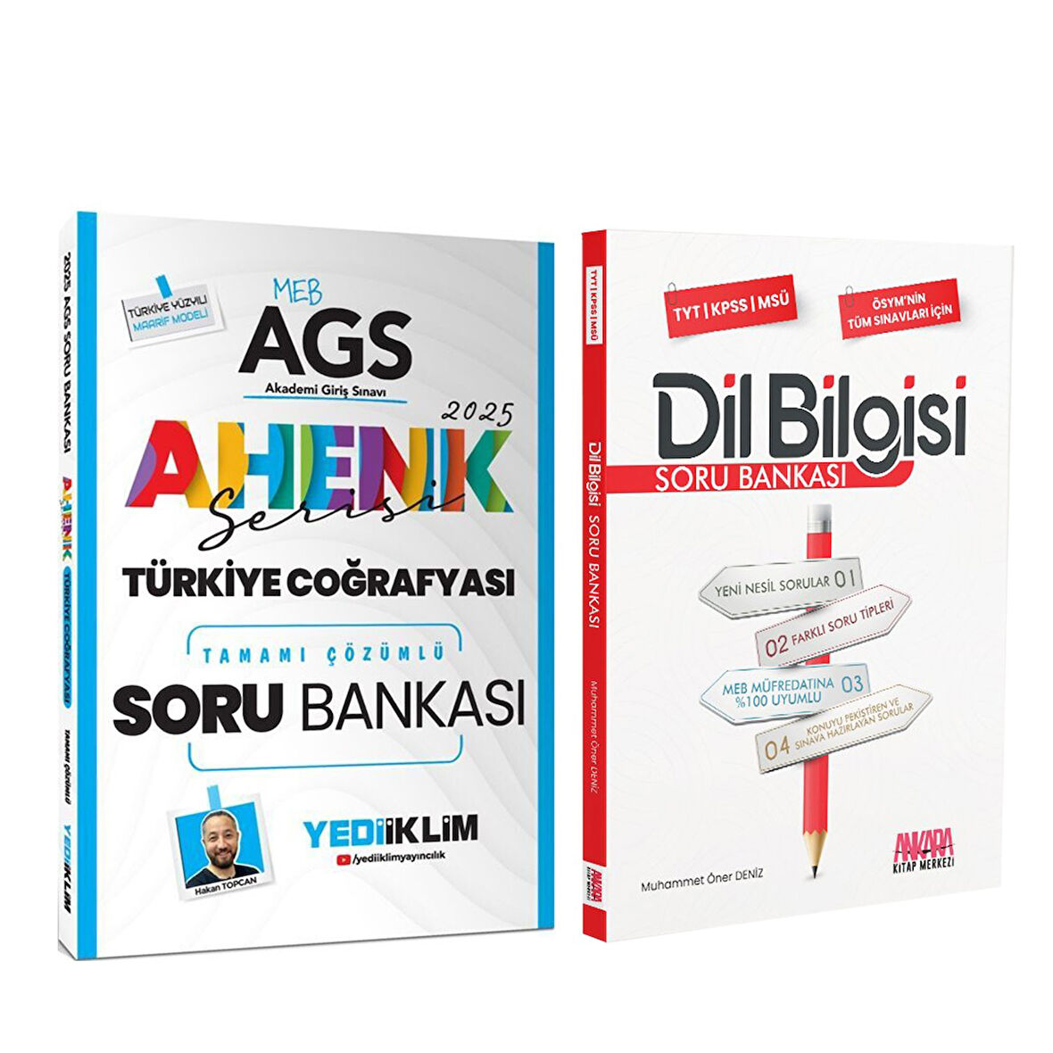 Yediiklim Yayınları 2025 MEB AGS Ahenk Serisi Türkiye Coğrafyası ve AKM Dil Bilgisi Soru Bankası Seti 2 Kitap