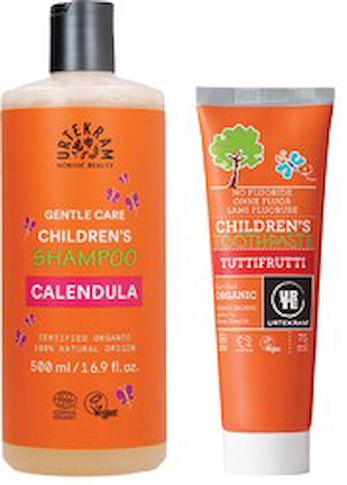 Urtekram Calendula Çocuk Şampuanı 500 ml + Çocuk Diş Macunu Tutti Frutti 75 ml