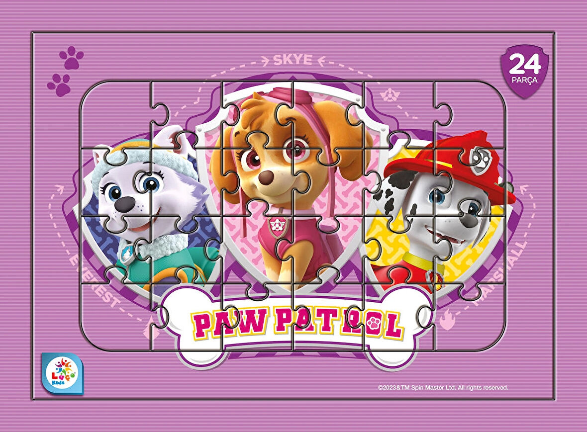 PAW PATROL TASLAMALI 24 PARÇA 2 ADET 2 GÖRSEL PUZZLE