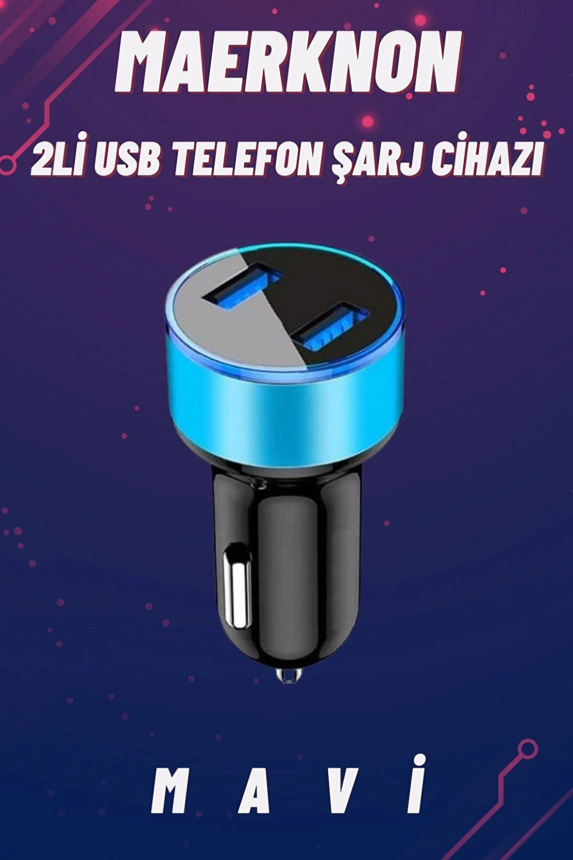 OTO TELEFON ŞARJ CİHAZI 2 Lİ USB