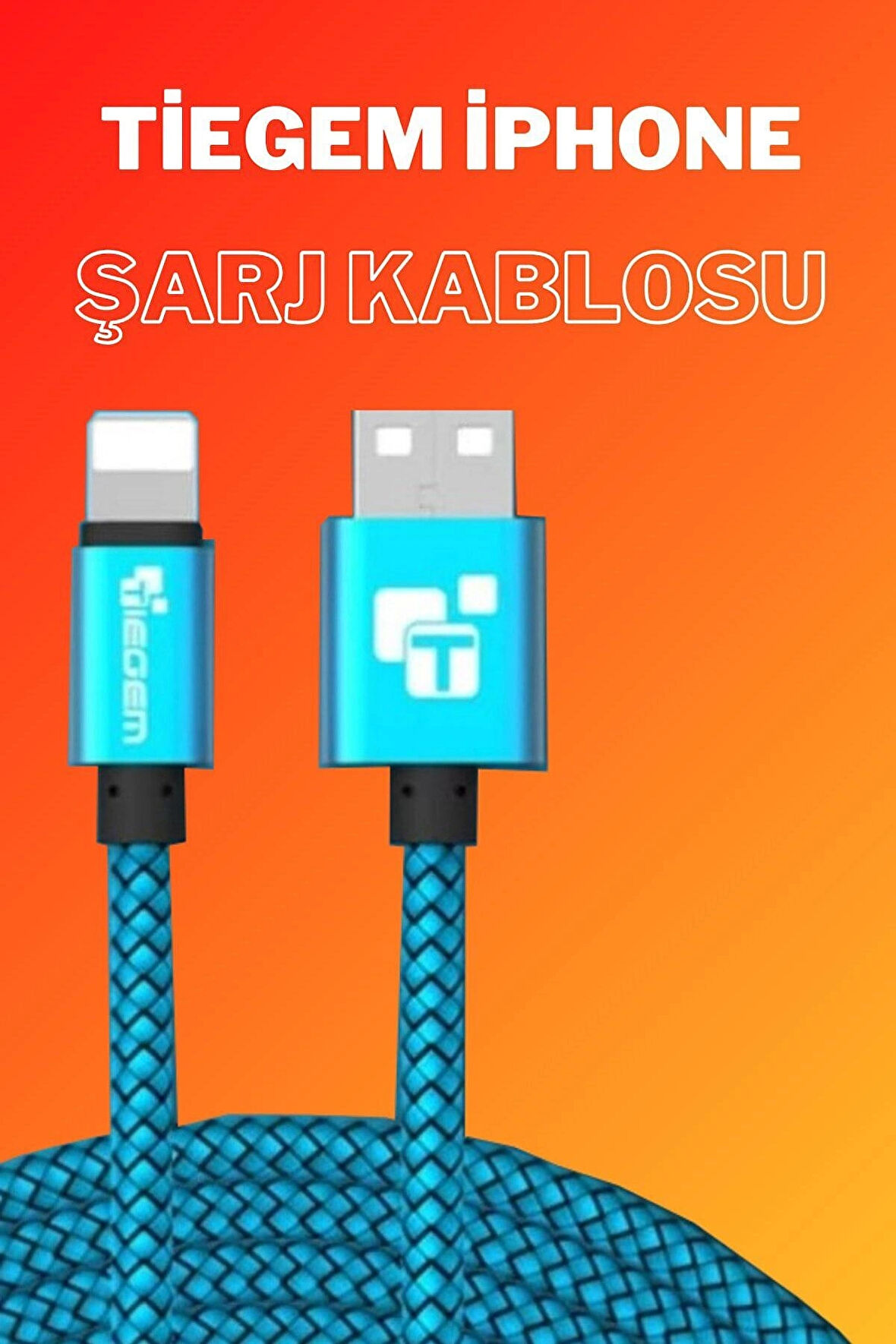 Iphone Uyumlu Usb Hızlı Şarj Ve Data Kablosu-mavi-1 Metre