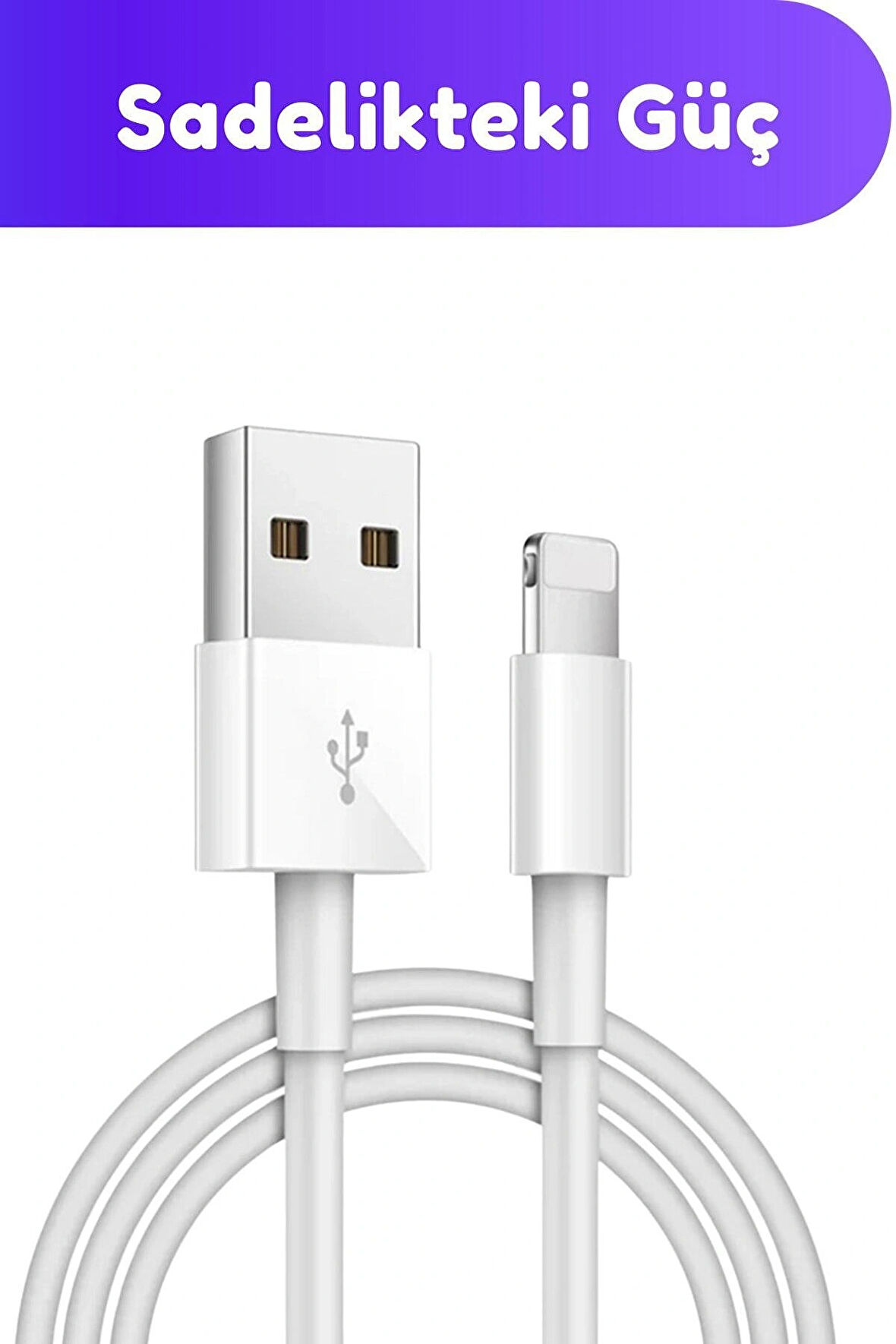 Apple Iphone Uyumlu Usb Hızlı Şarj Ve Data Kablosu-beyaz-1 Metre