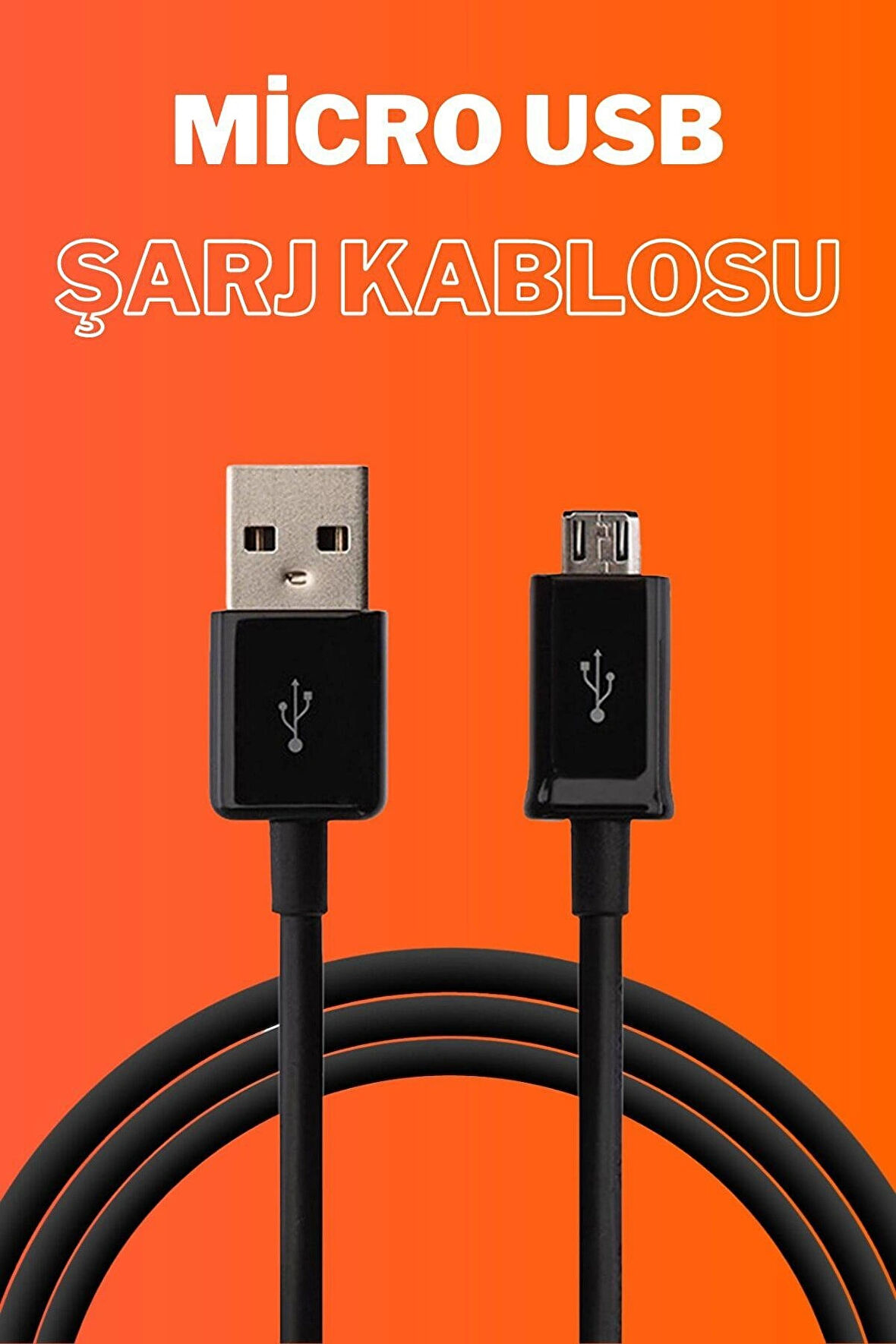 Micro Usb Hızlı Şarj Ve Data Kablosu 1 Metre -siyah-beyaz Renk 2 Adet