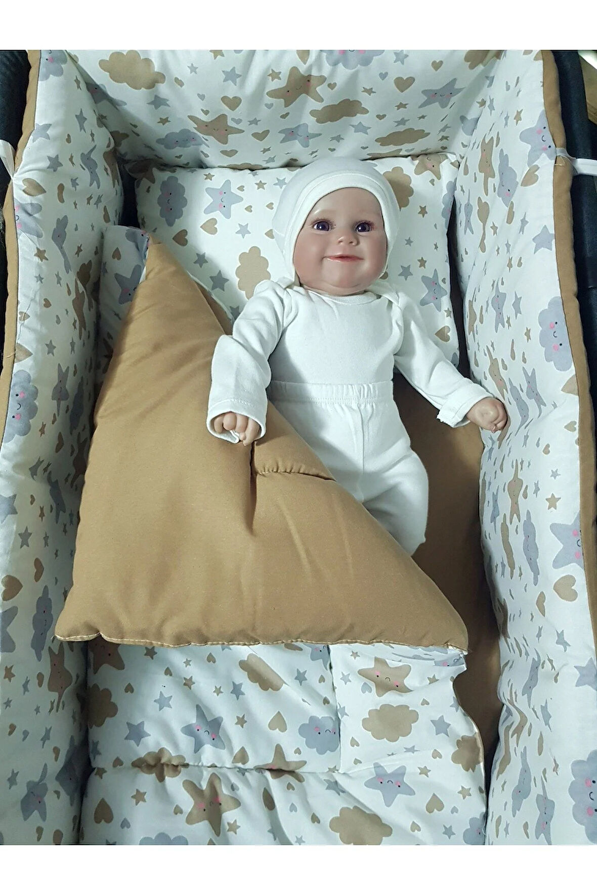 45x85 Bebek Uyku Seti - Portatif Sallanabilir Anne Yanı Beşik İçin Uyku Seti
