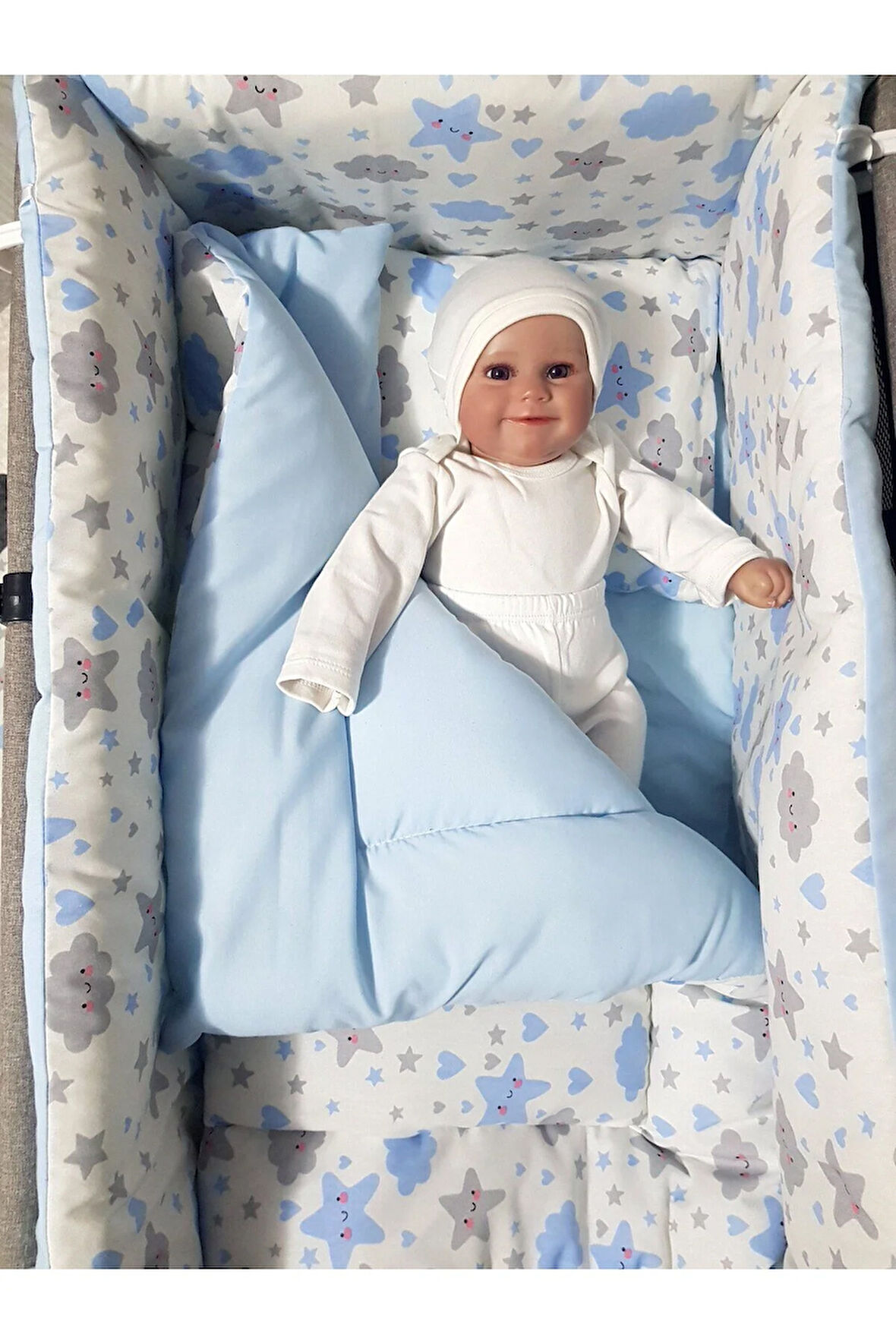 45x85 cm Beşik İçin Bebek Uyku Seti - Anne Yanı Sallanır Beşik İçin Uyku Seti